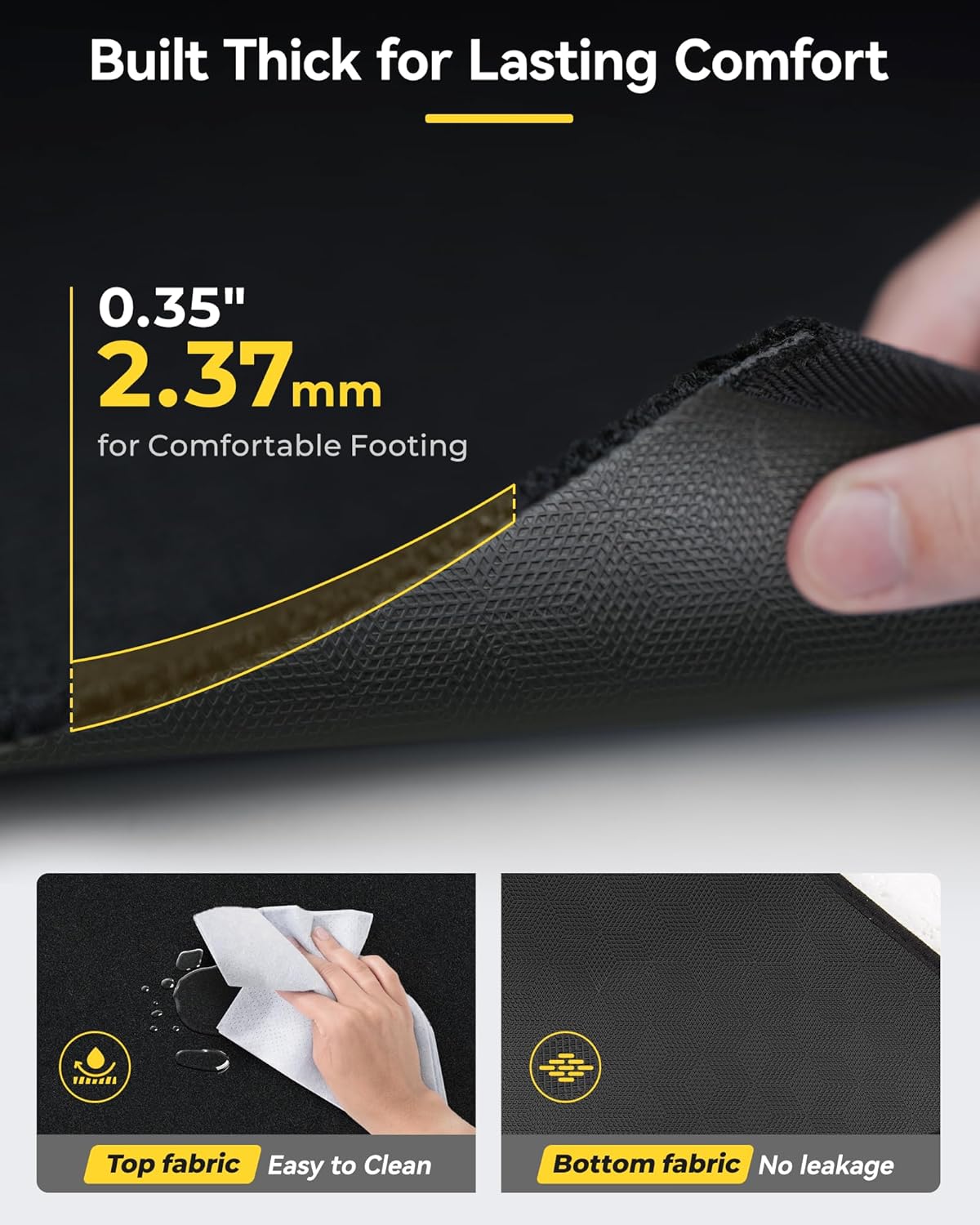 Thumbnail 5 de 3W Floor Mats & Front Carpet Fit for 2015-2026 Ford F-150 / F-150 Lightning – TPE All Weather Heavy Duty with Under-Seat Storage Box