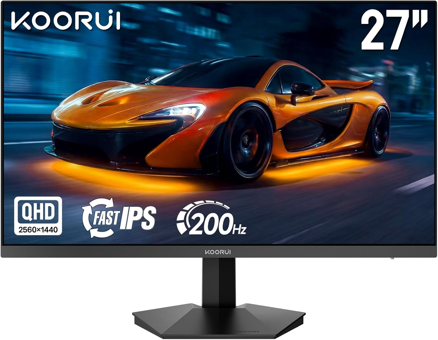 Detalle de KOORUI 27-Inch QHD Gaming Monitor G2721P: Fast IPS, 200Hz, HDR400, 1ms