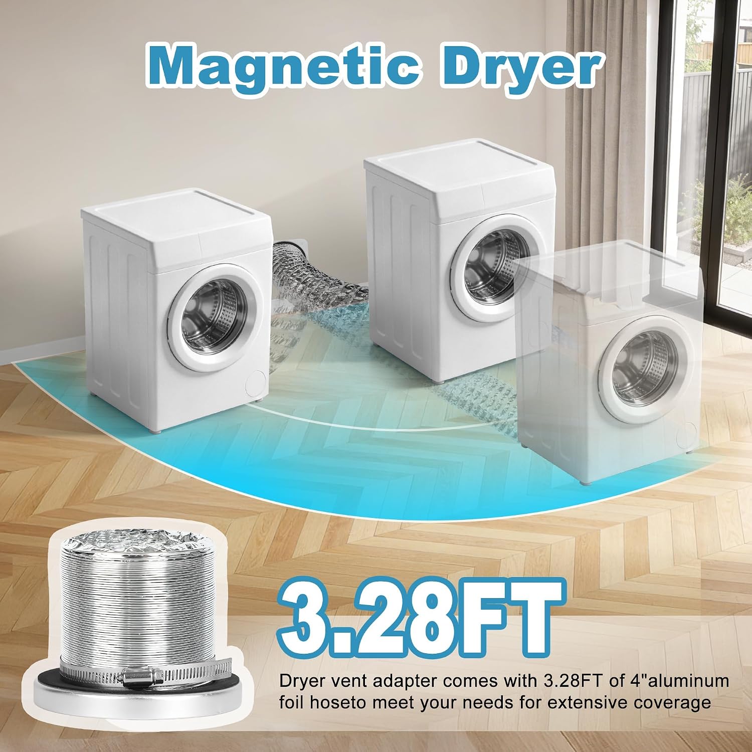 Thumbnail 4 de Xelyra Magnetic Dryer Vent Connector Kit, 4-Inch Quick Connect with 3.3-Foot Hose
