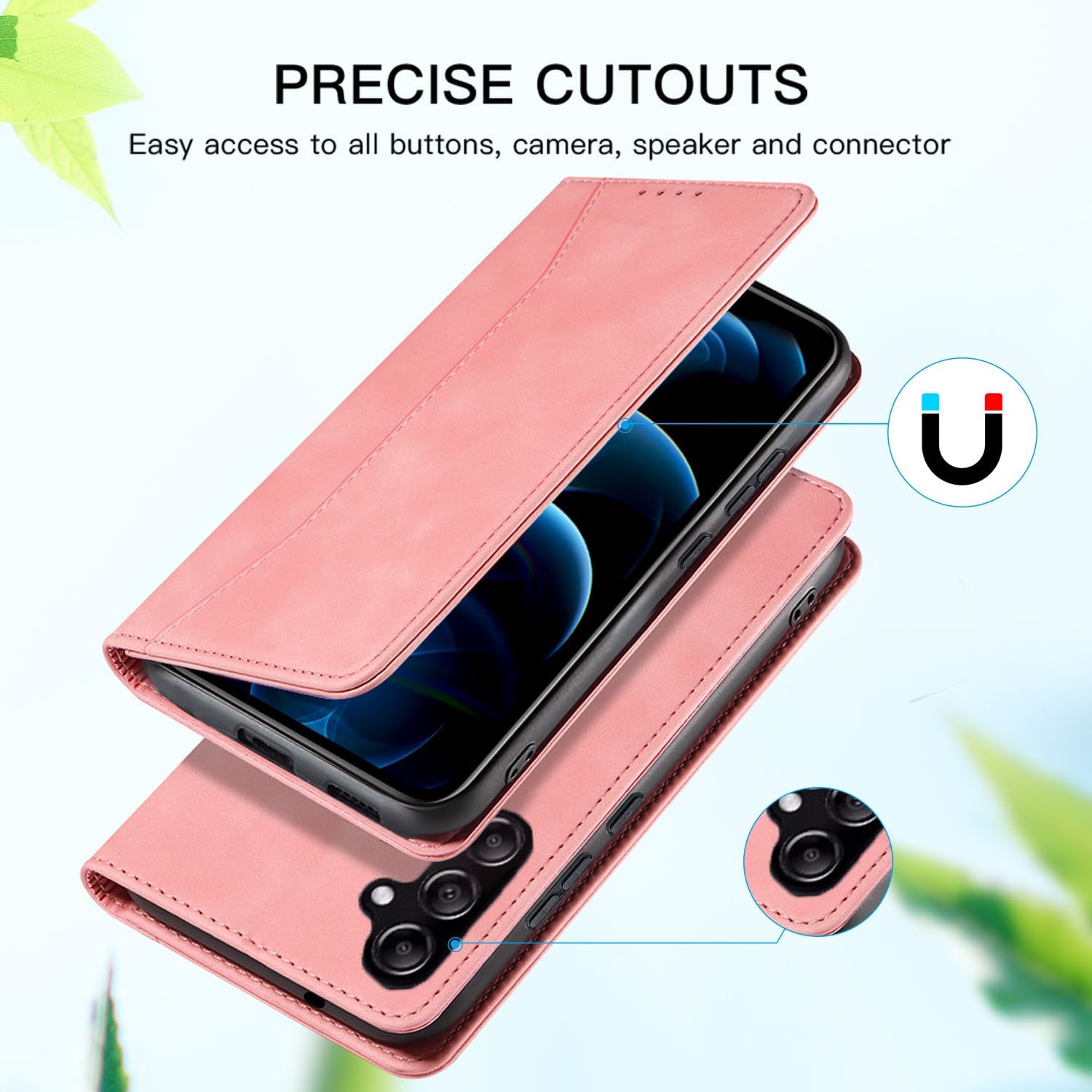 Thumbnail 3 de Leaisan Premium Leder Flip Hülle für Samsung Galaxy S24 – Rose Gold mit Kartenfächern, Standfunktion und Stoßschutz