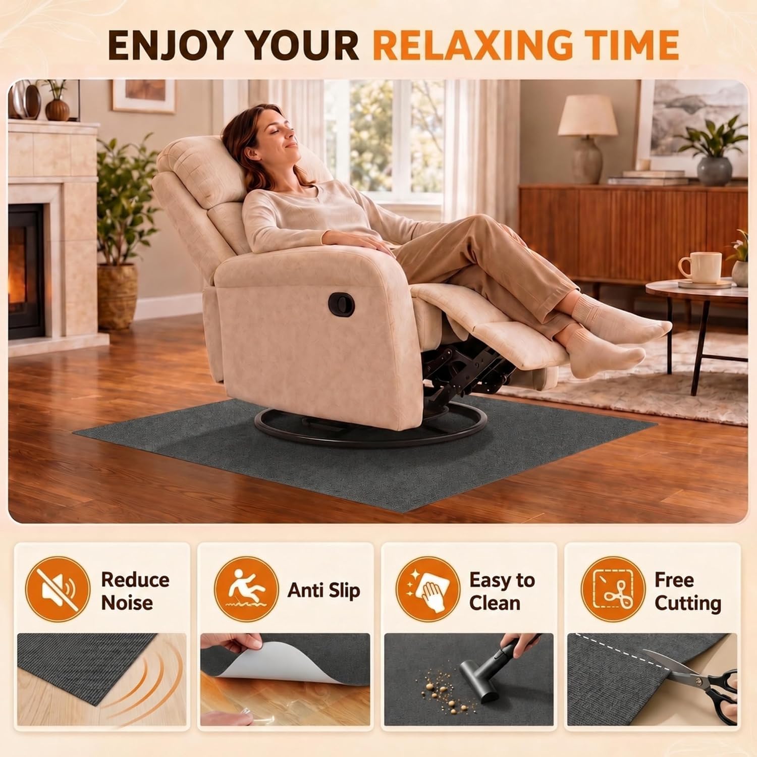 Detalle 2 de Recliner Floor Protector Pads, 30 x 30 Inch
