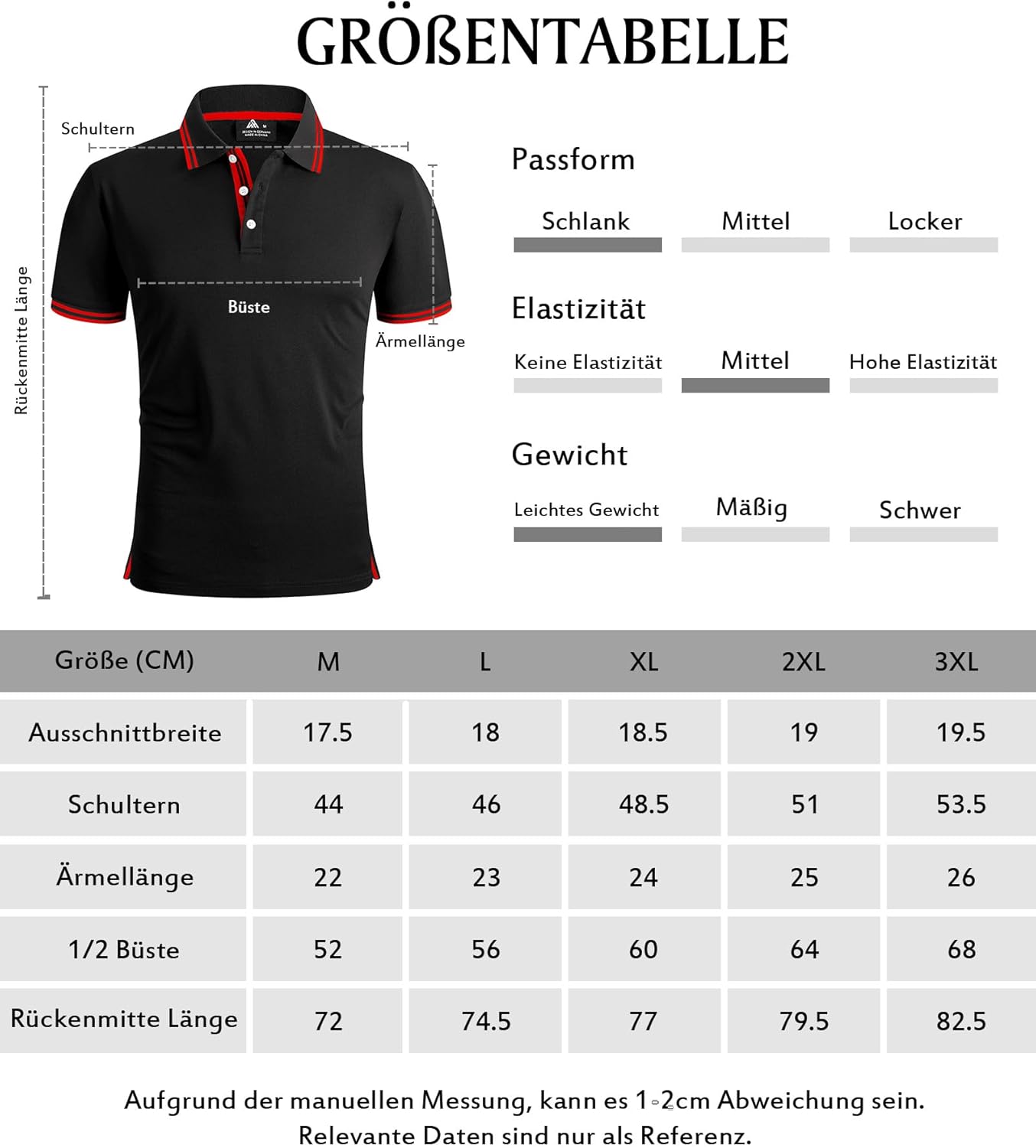 Thumbnail 5 de SwissWell Polo da Uomo a Manica Corta a Asciugatura Rapida, traspirante per golf e tennis
