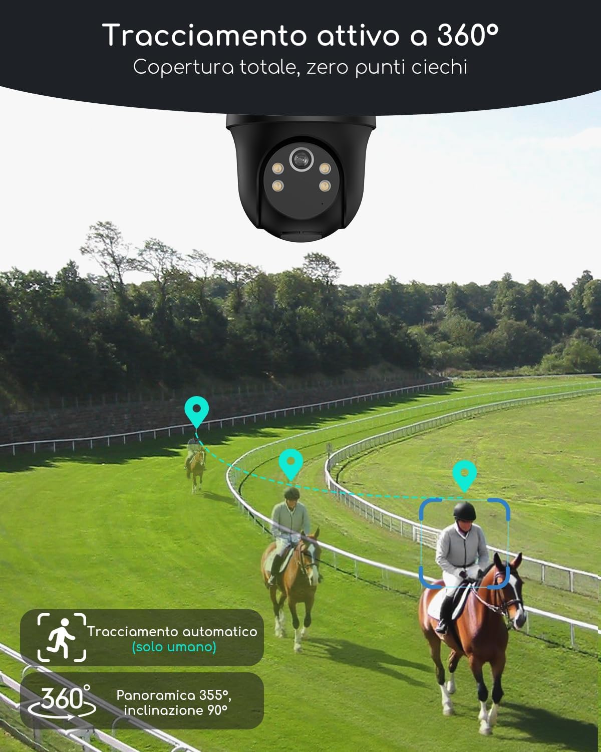 Thumbnail 3 de COOAU 24/7 Registrazione AOV 4G LTE Telecamera Esterna con Batteria, Pannello Solare e eSIM