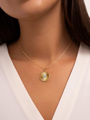 Detalle 2 de SINGULARU Charm Solei Turquesa, baño de oro 18kt 💍