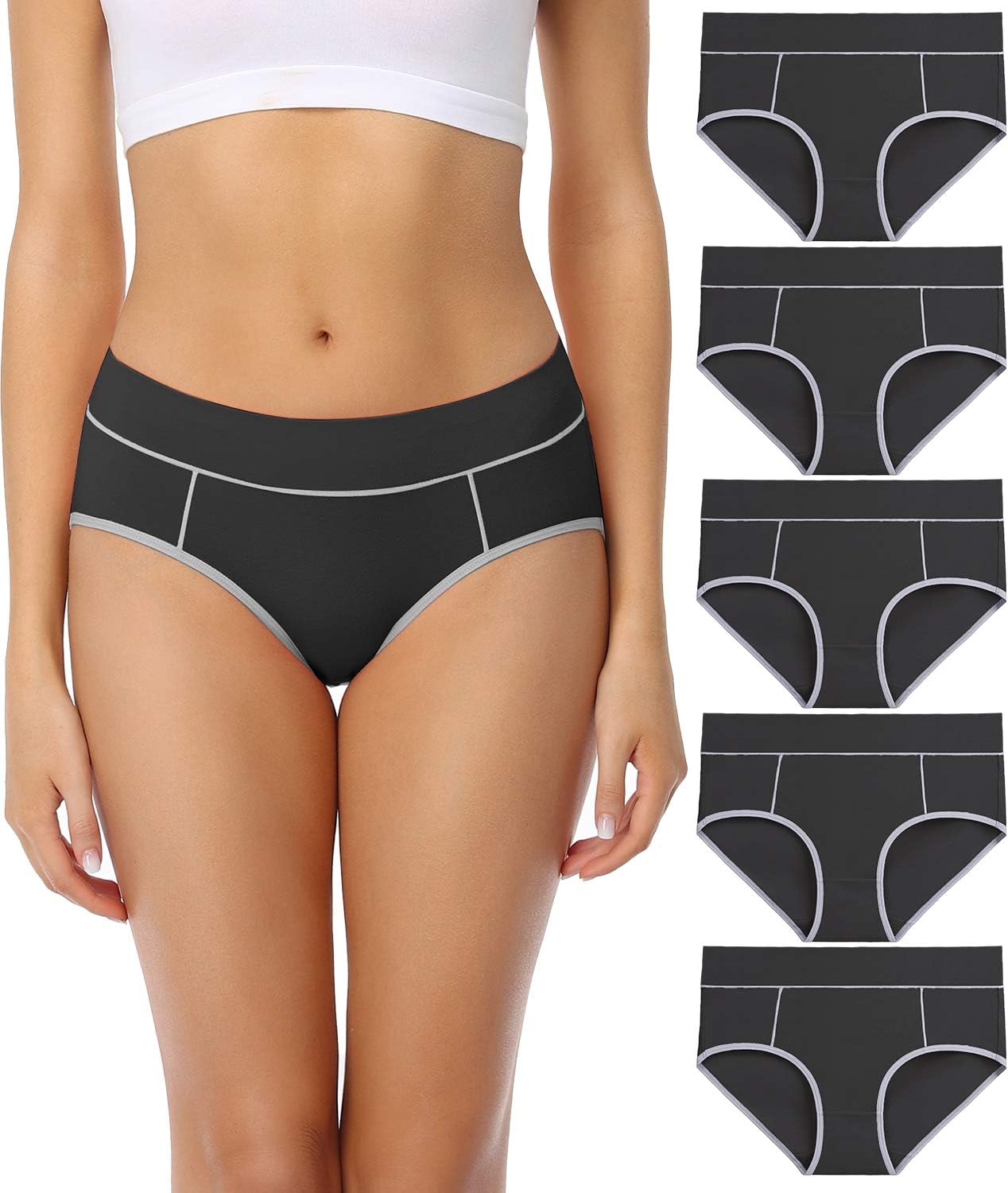 Detalle de wirarpa Damen Unterwäsche Baumwolle Taillenslip 5er Pack