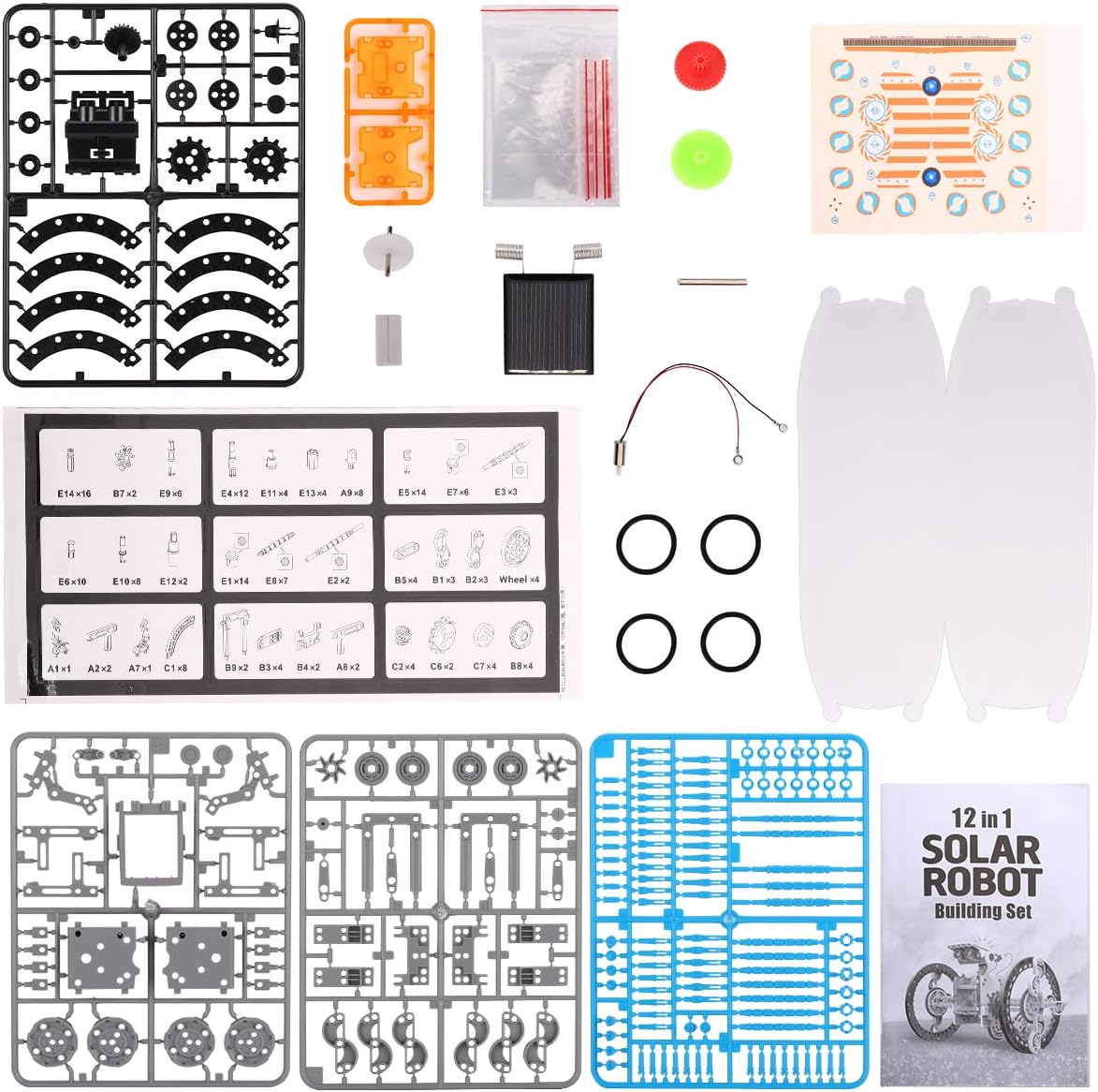 Thumbnail 6 de ACELIFE STEM Solar Robot Toy 12-in-1 (190-piece DIY kit) – solar-powered building robots for ages 8–12