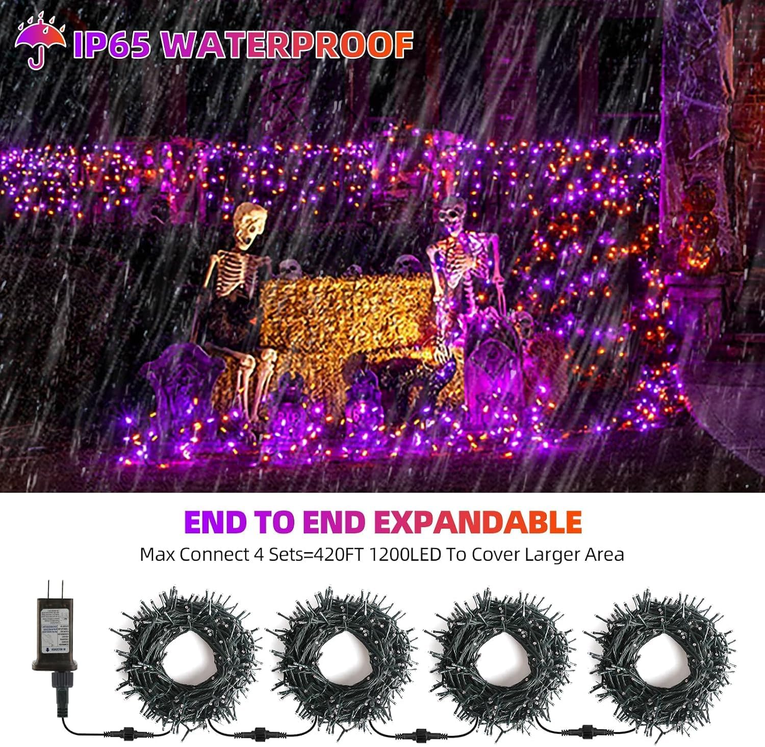 Thumbnail 2 de VTECHOLOG Halloween String Lights, 300 LEDs