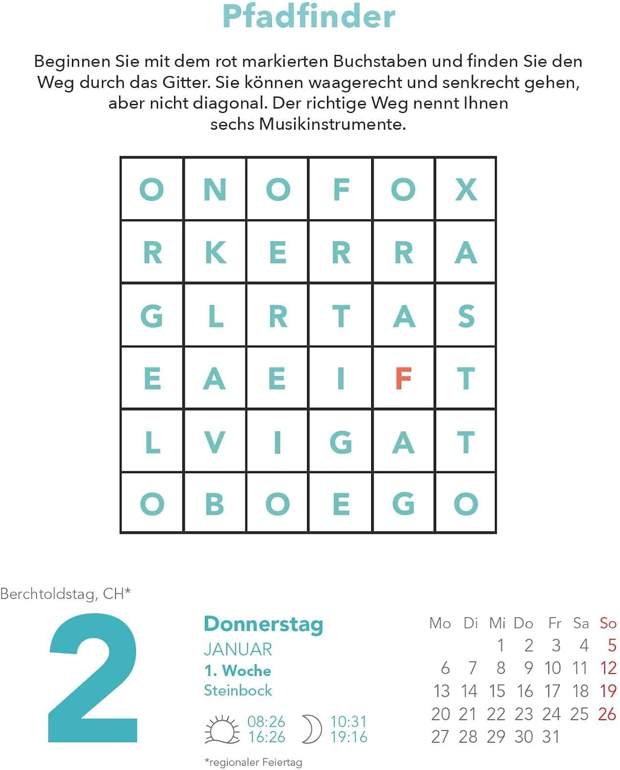 Detalle 2 de DUMONT Stefan Heine Gehirnjogging 2025 Kalender 11,8x15,9