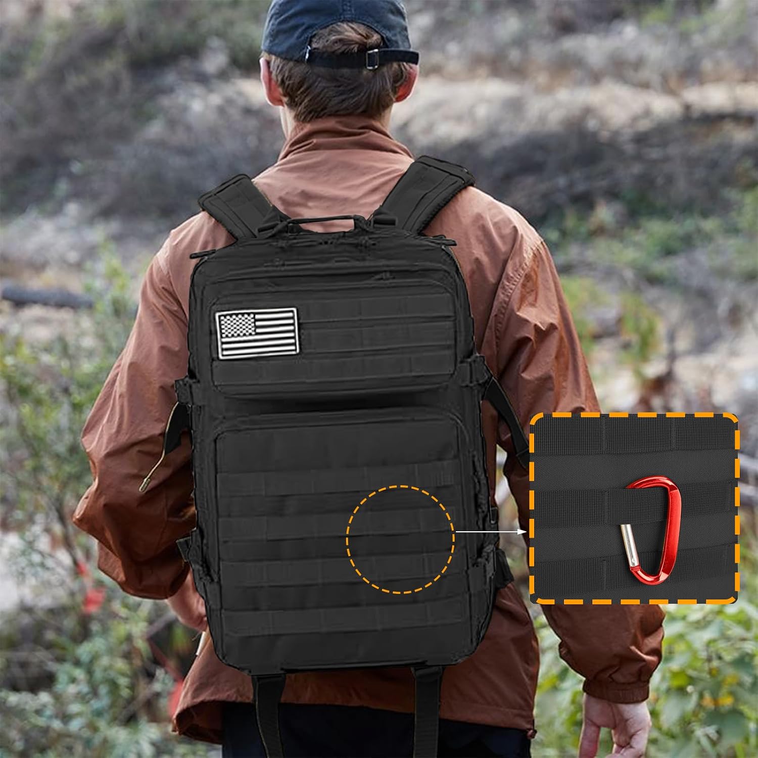 Thumbnail 6 de Geebymol 45L Military Tactical Backpack (MOLLE) – 3 Day Assault Pack with Laptop Compartment