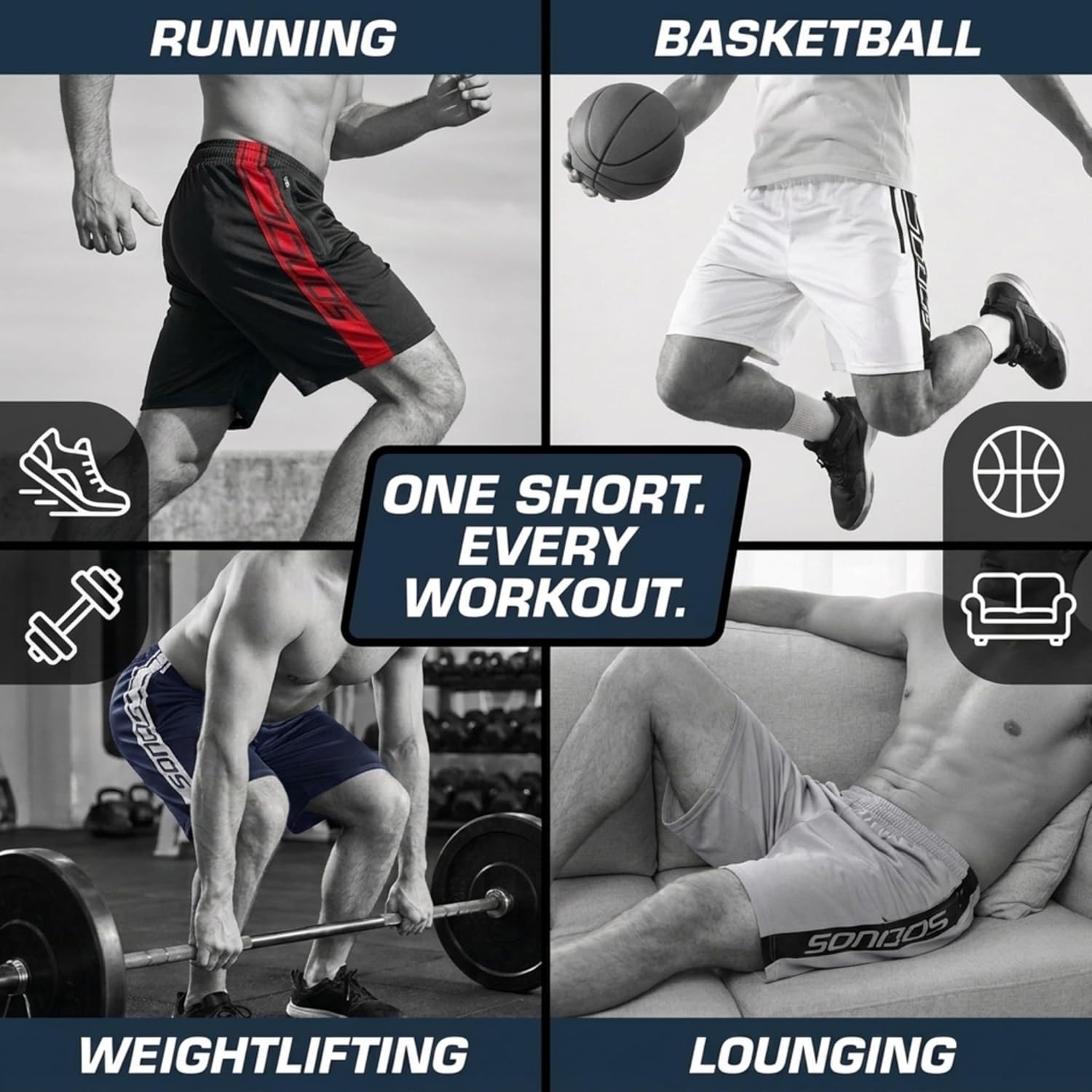 Thumbnail 5 de Ultra Performance Men's 5 Pack Loose-Fit Athletic Shorts with Zippered Pockets