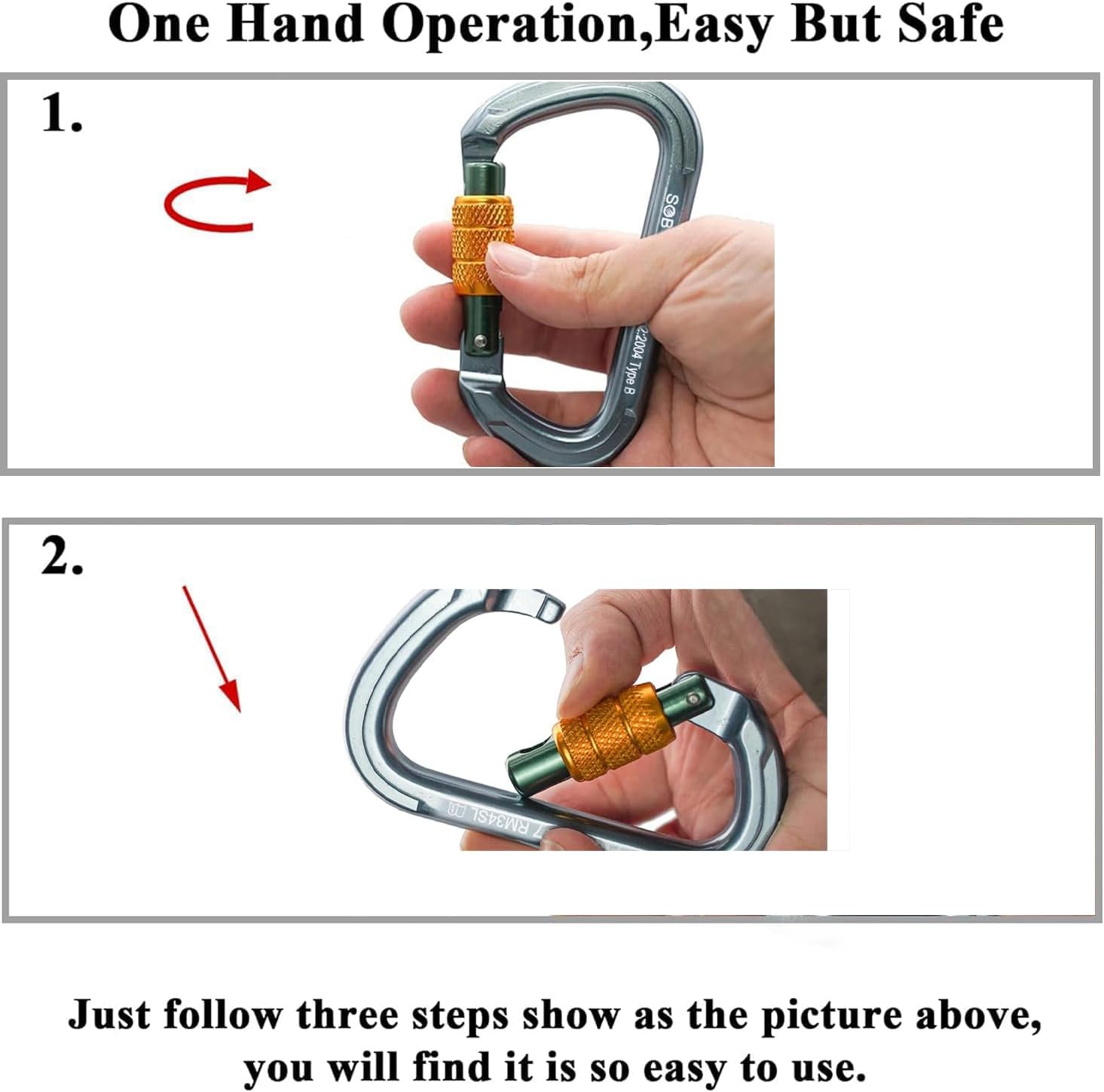 Thumbnail 2 de SOB Moschettone Arrampicata 28KN 2 pezzi