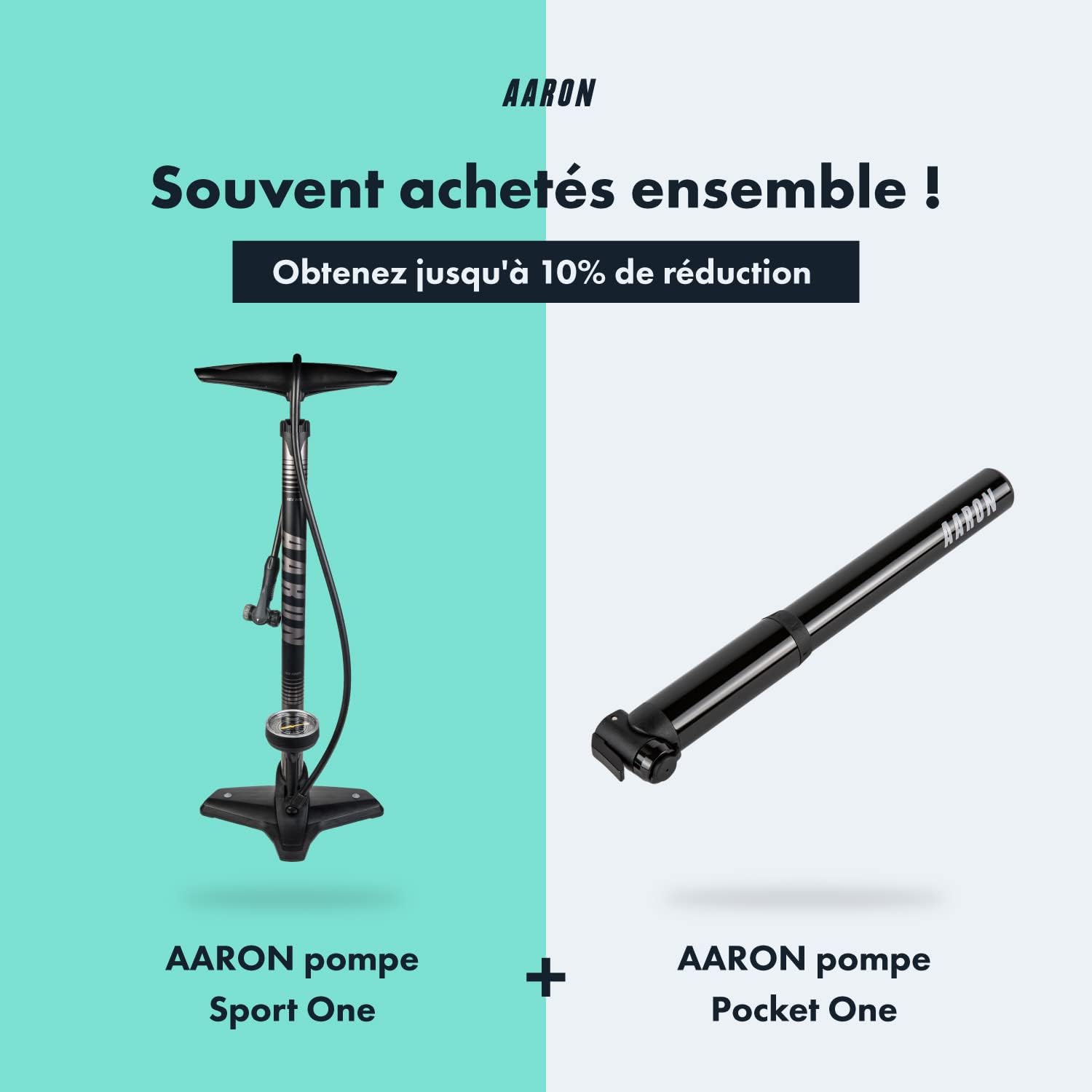 Thumbnail 5 de AARON - Pompe à Pied Sport One avec manomètre et tête universelle pour toutes valves