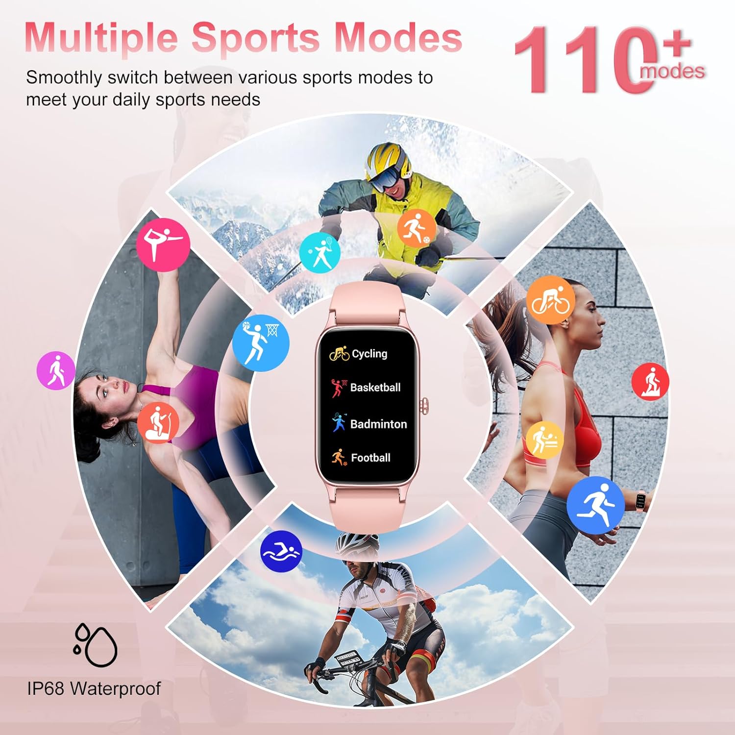 Detalle de Dyurwa Smart Watch for Women: 1.57" HD Display, 110+ Sport Modes & Calls
