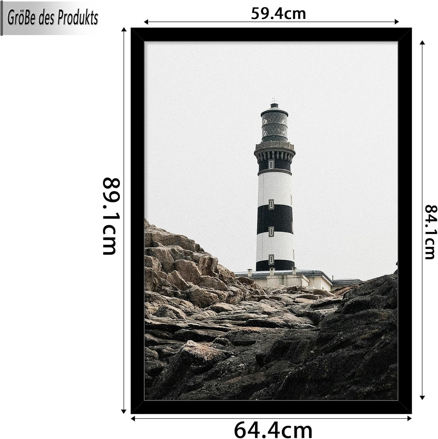 Thumbnail 3 de Tinkeps 3er-Pack A1 Bilderrahmen (59,4 x 84,1 cm) Schwarz – Holzwerkstoff mit Plexiglas