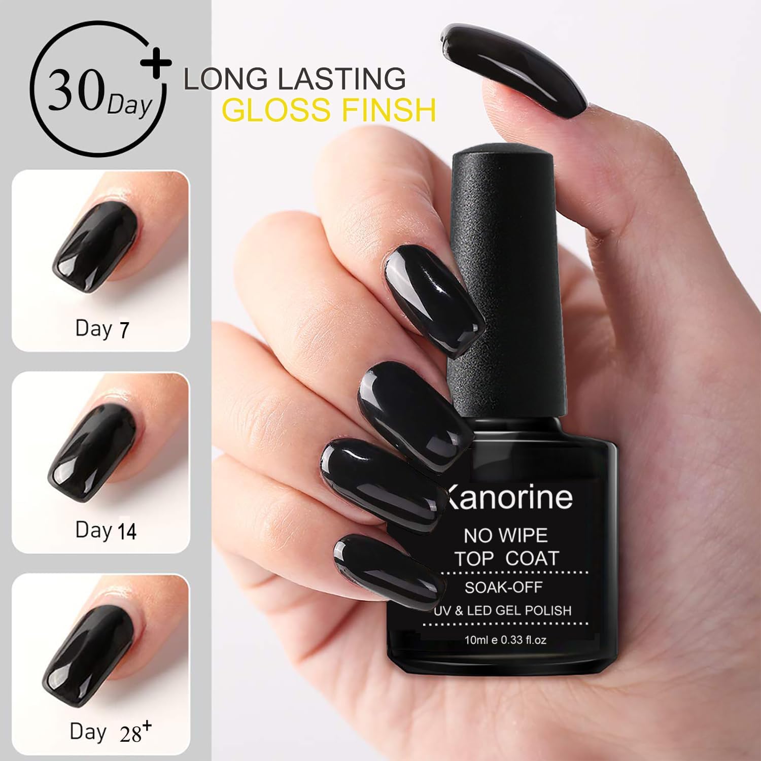 Thumbnail 4 de Kanorine Base y Top Coat gelbasis- en topcoat, no-wipe, 2 x 10 ml