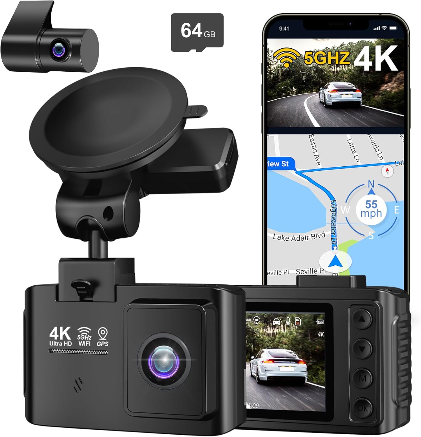 Detalle de WANLIPO Dual-Channel Dash Cam 4K
