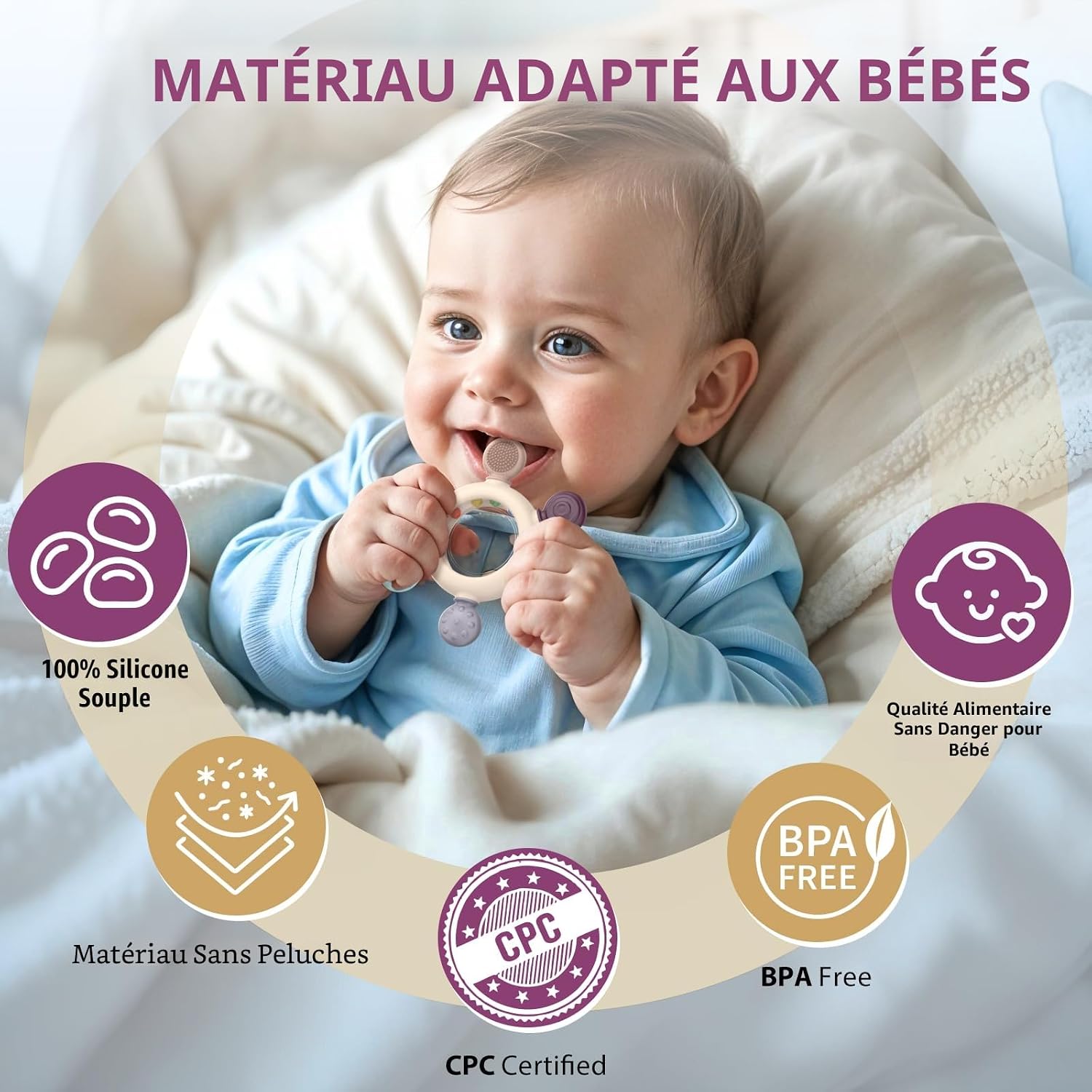 Thumbnail 1 de AkoLIK Anneau de Dentition pour Bébé – Hochets en Silicone sans BPA, idéal pour les poussées dentaires (3–12 mois)
