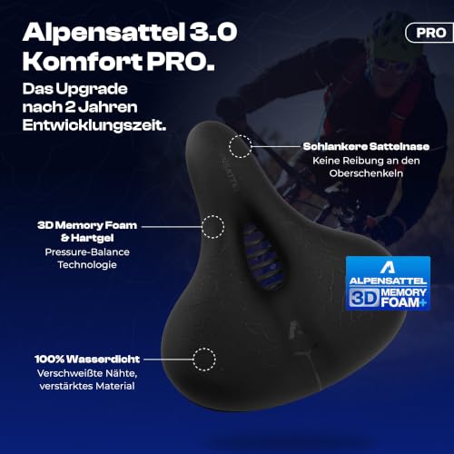 Thumbnail 1 de ALPENSATTEL Ergonomischer Fahrradsattel Komfort PRO mit 3D Memory Foam – universell kompatibel