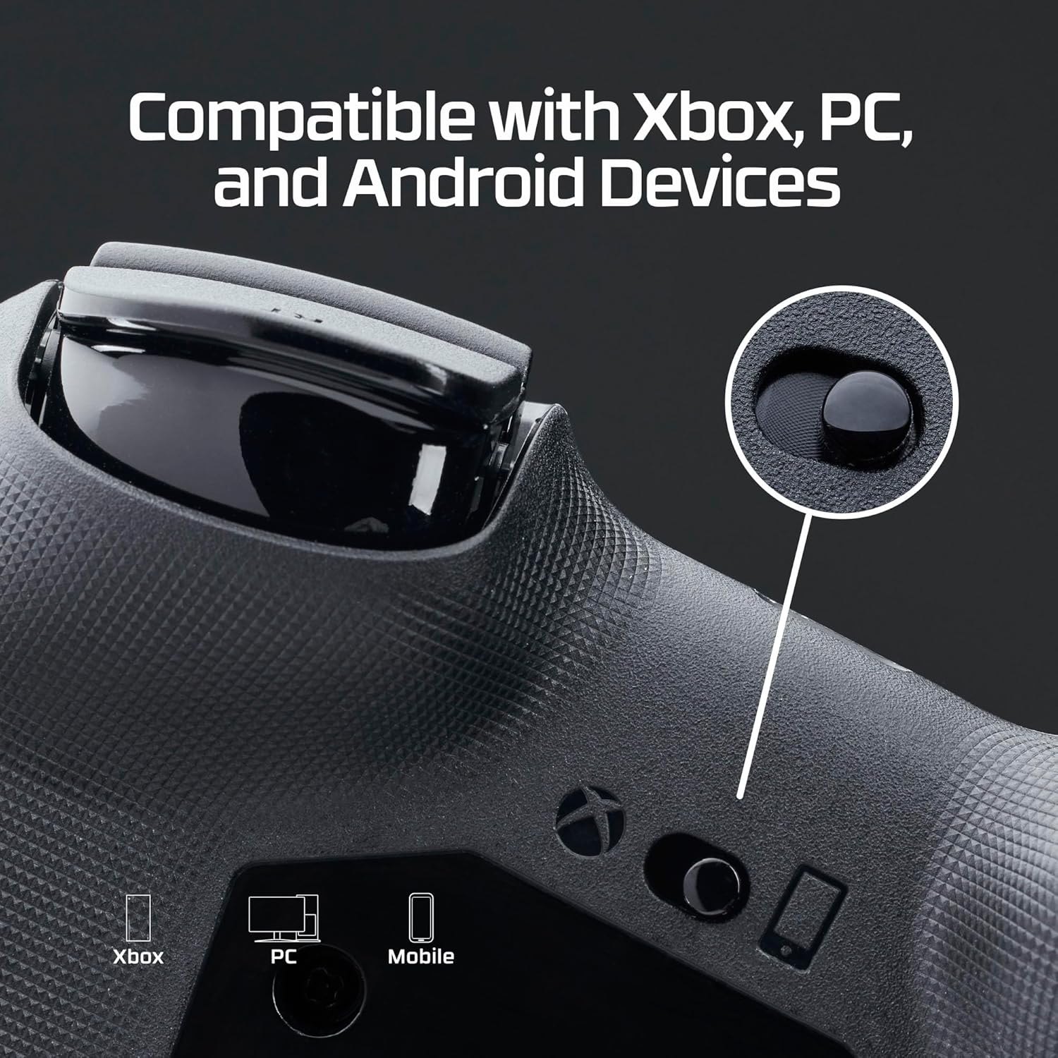 Detalle de HyperX Clutch Tan – Manette gaming mini compacte sous licence Xbox pour Xbox Series X|S (noire)