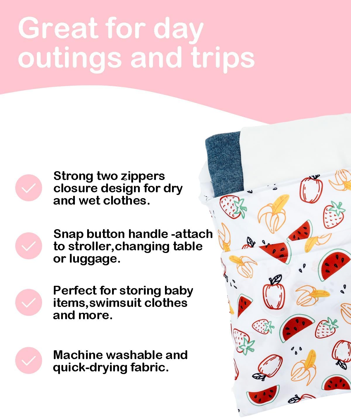 Detalle 1 de ALVABABY 2LW02-CAD Wet/Dry Bag, Two Zippered Compartments
