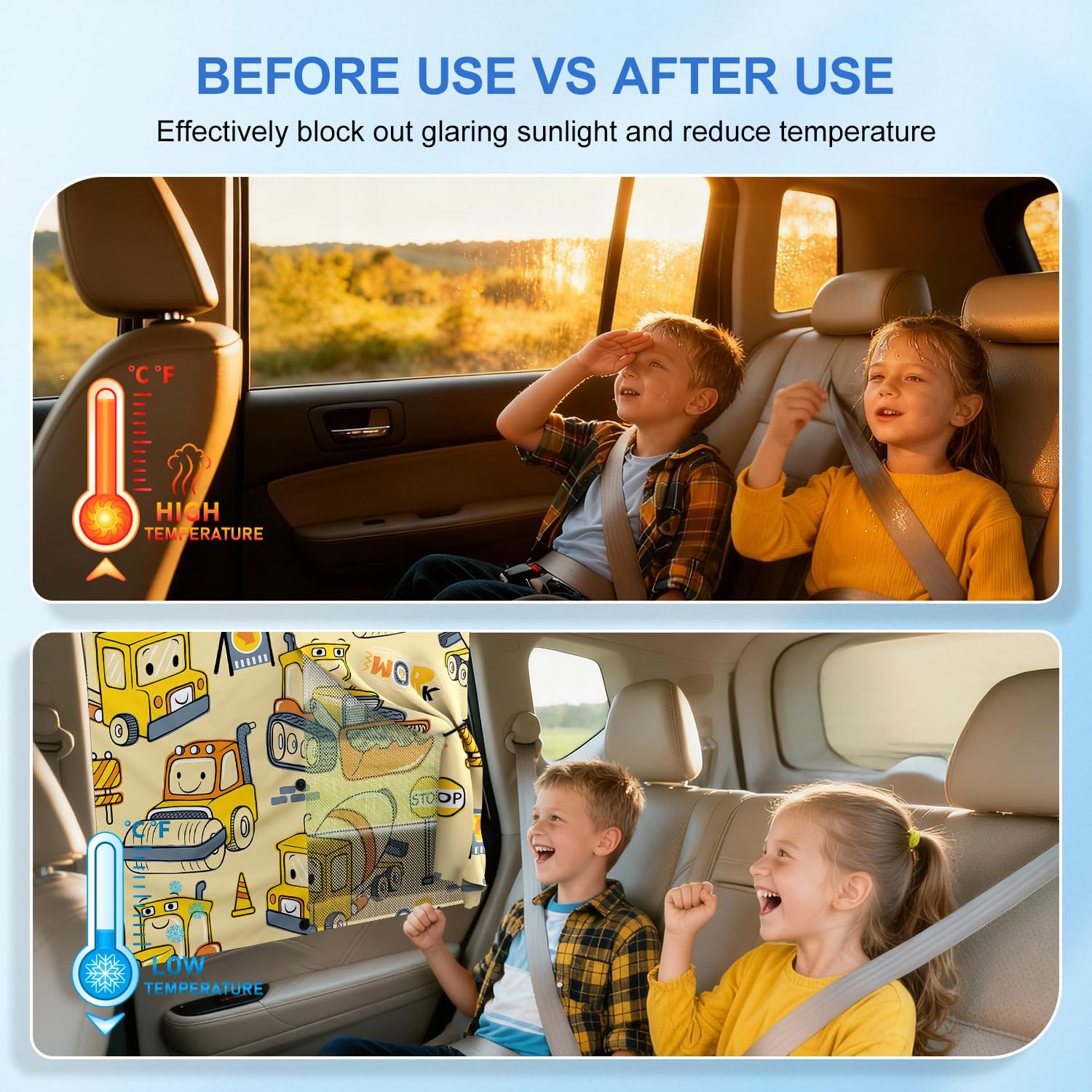 Detalle 2 de PEMOTech Sonnenschutz Auto Baby – 2 Stück magnetisch, UV-Schutz 99%