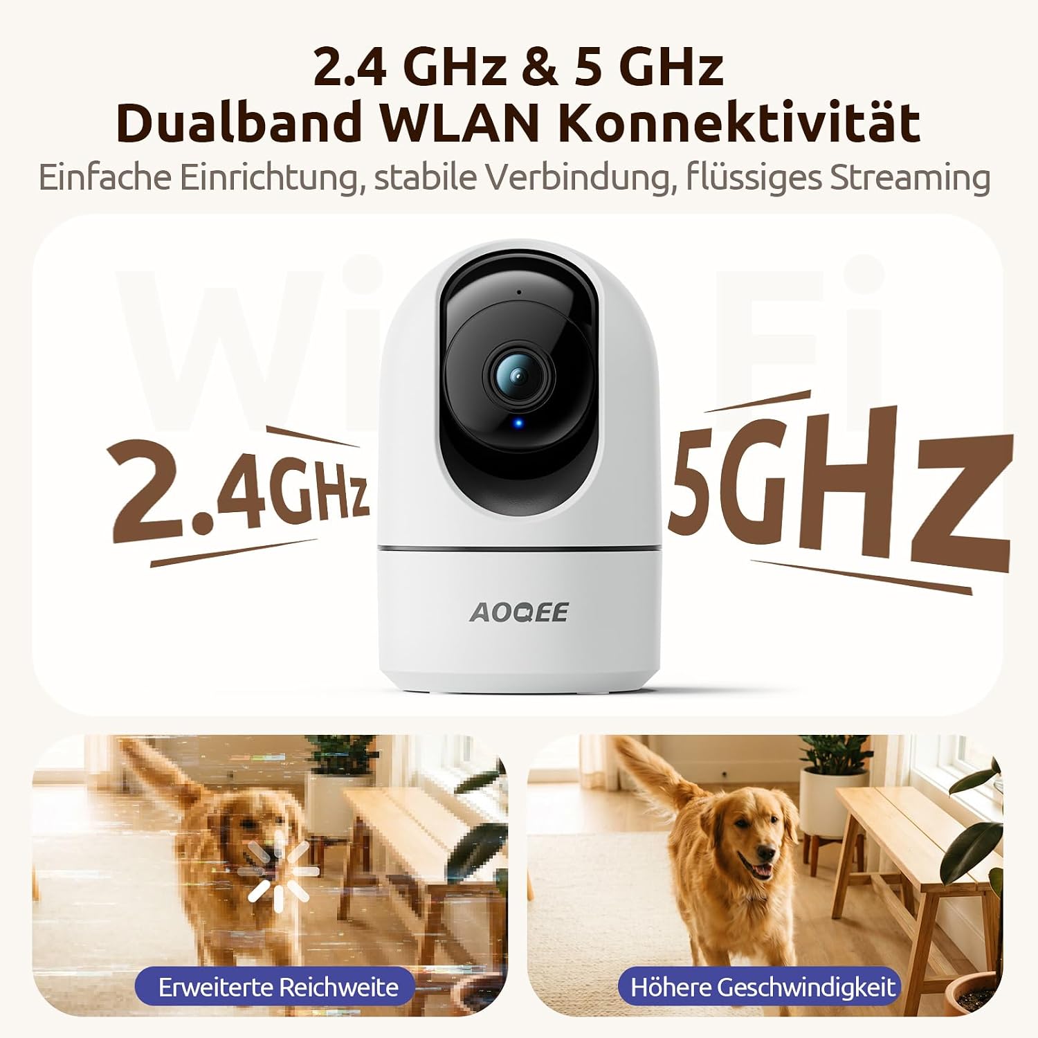Thumbnail 1 de AOQEE 2K Überwachungskamera Innen (2er Set) – Babyphone mit Kamera, PTZ, Zwei-Wege-Audio, Bewegungserkennung und Nachtsicht