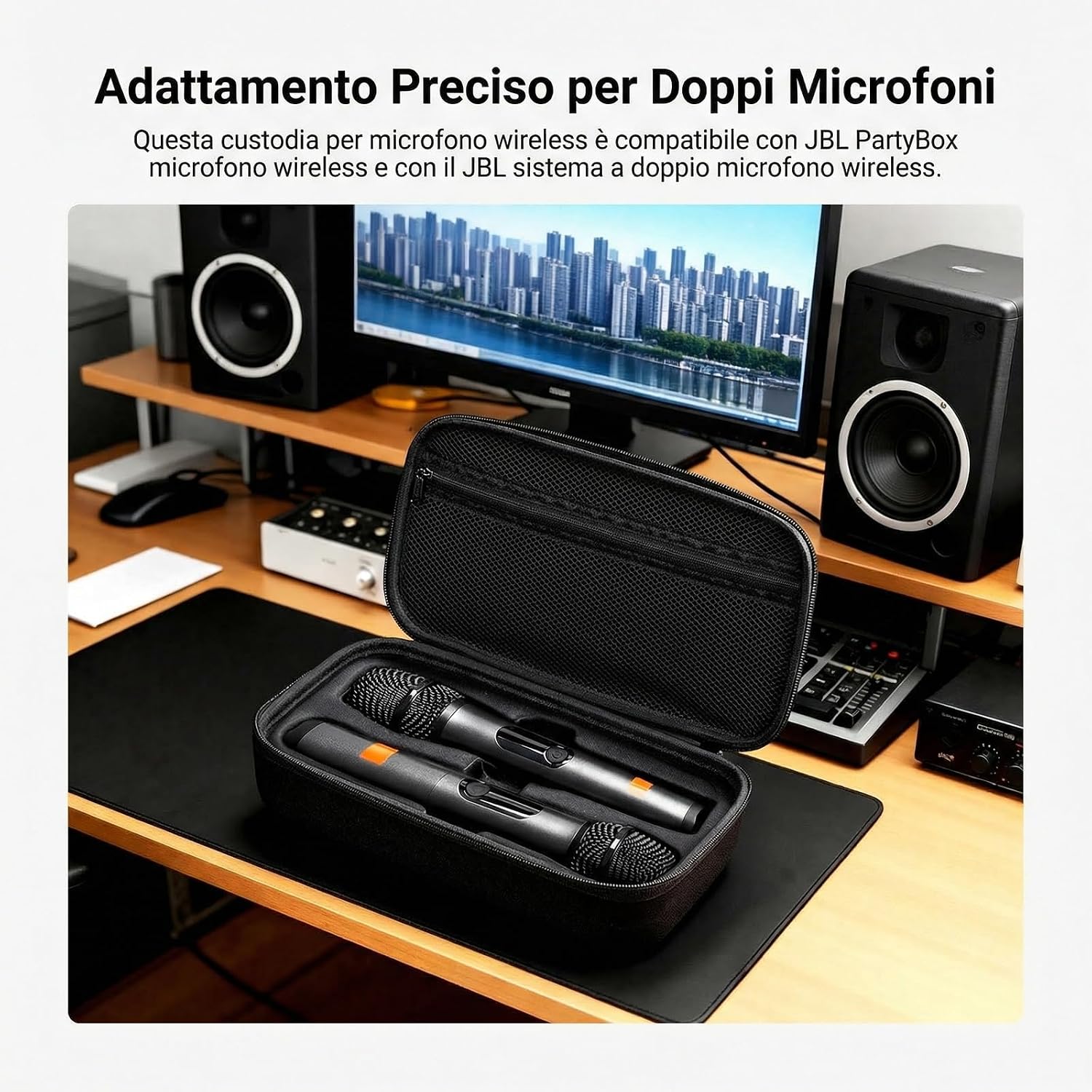 Detalle de NEEWER Custodia rigida per microfono wireless PD033 per doppio sistema (JBL PartyBox)