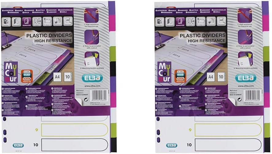 Detalle de Oxford myColour Kunststoff-Register blanko A4 (5-teilig) – 20er Pack
