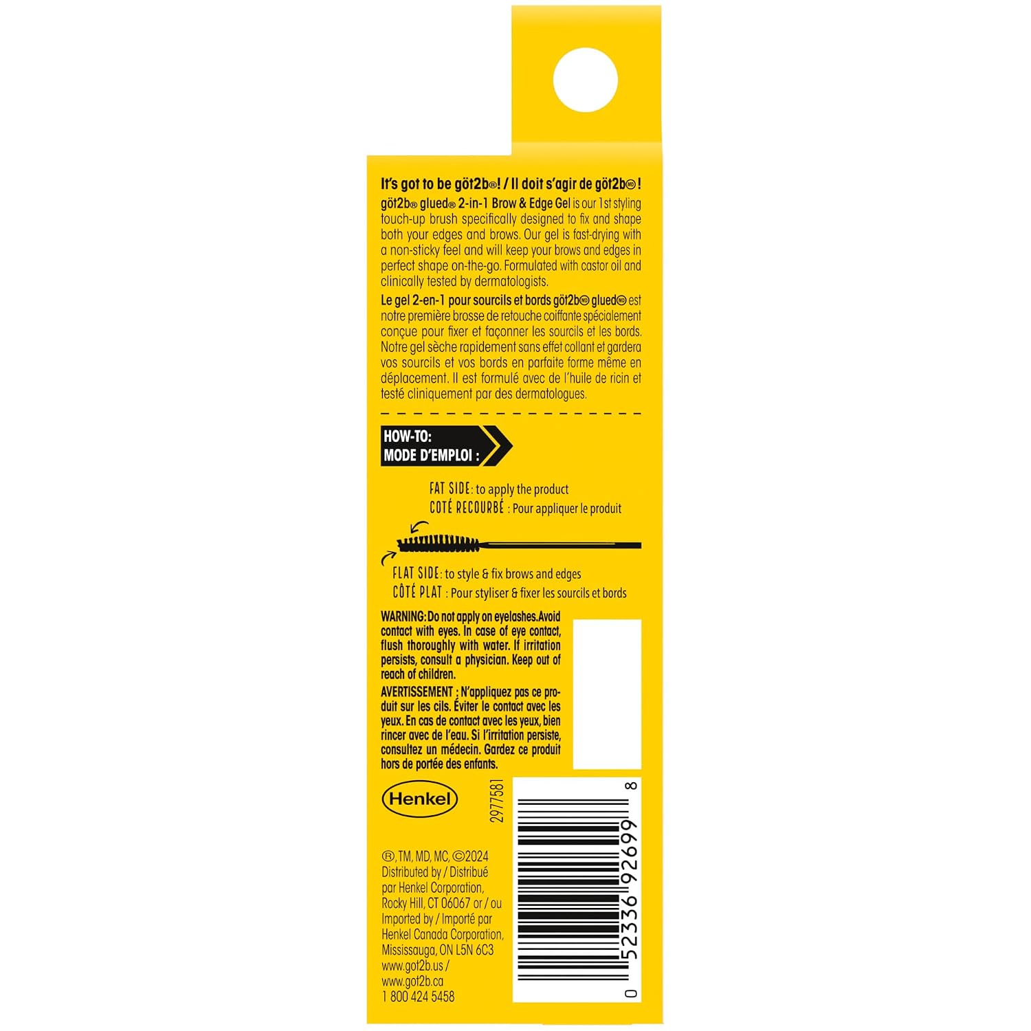 Thumbnail 1 de got2b Glued 2-in-1 Brow Gel & Edge Control (0.54 Fl Oz) – Clear strong-hold gel for brows and flyaways