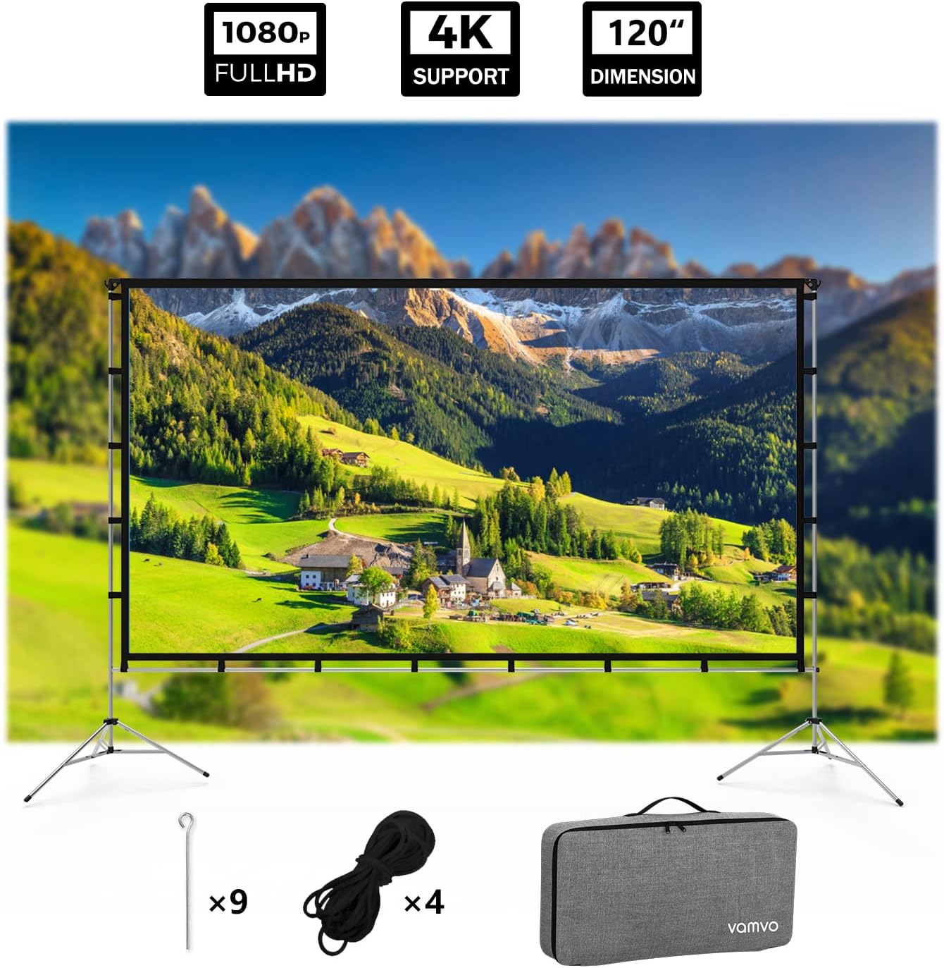 Detalle de Vamvo 120 inch projector screen with stand