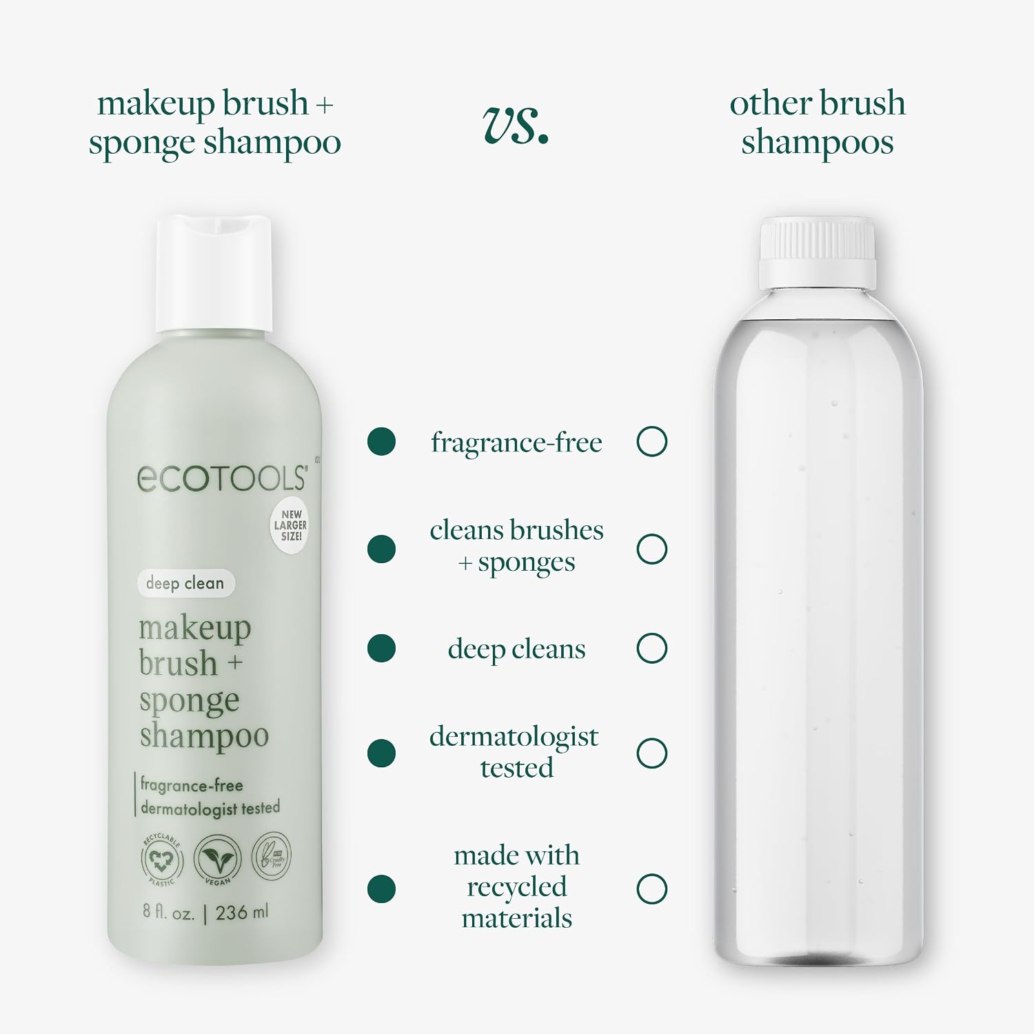 Thumbnail 3 de EcoTools Makeup Brush + Sponge Shampoo 8 fl. oz