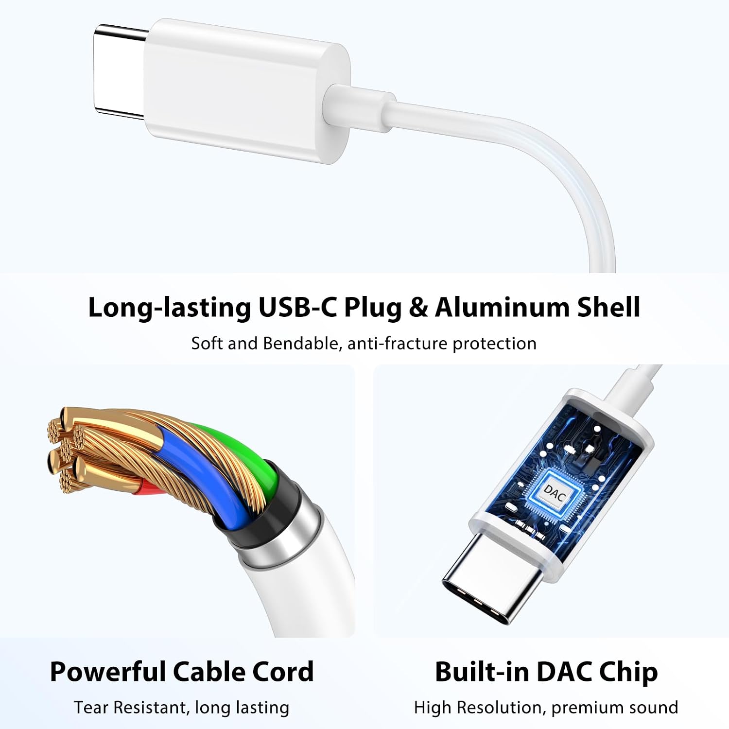 Detalle de USB C Headphones for iPhone 15 Wired