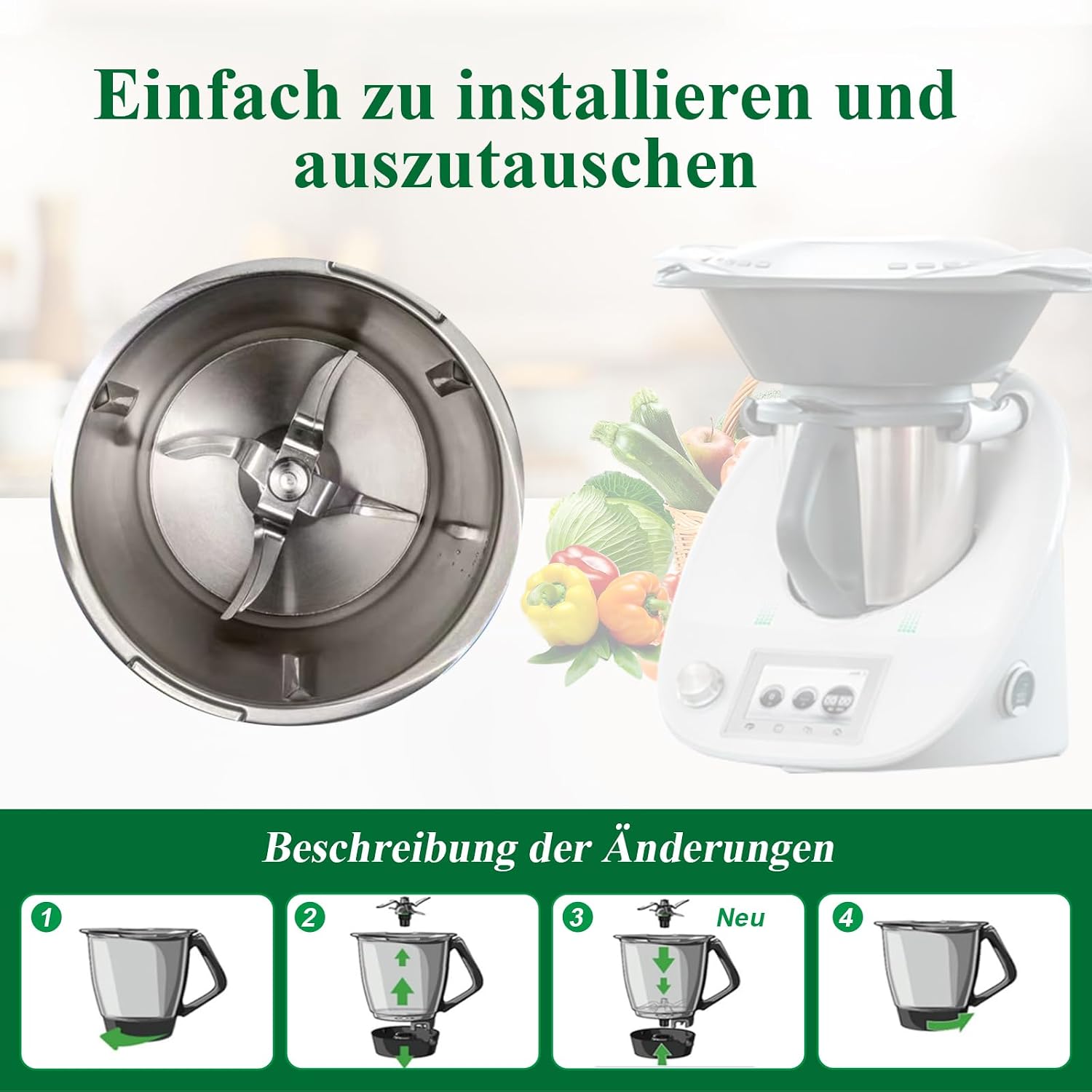 Detalle de XUNNIU set lame acciaio per Thermomix TM7