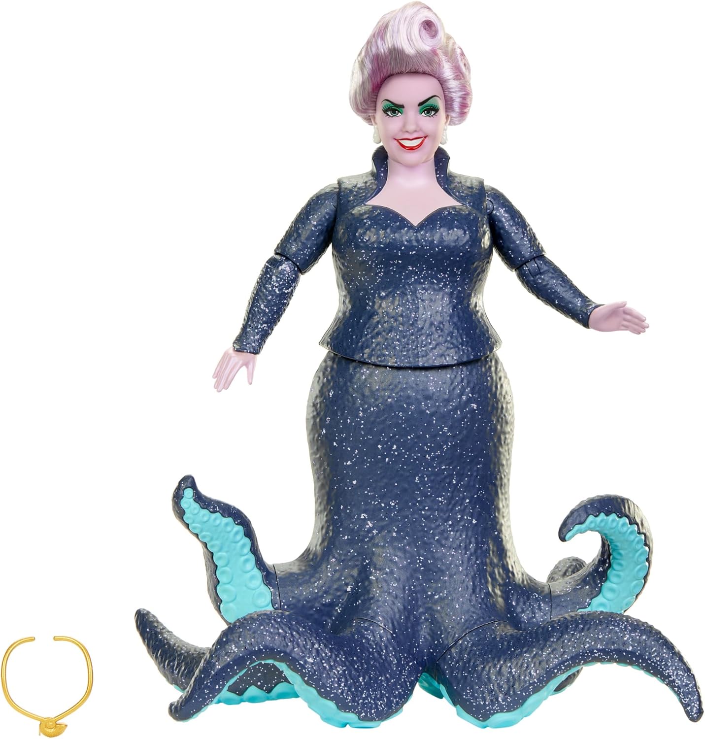 Thumbnail 3 de Mattel Disney Arielle – Ursula-Modepuppe mit Tentakeln, abnehmbarer Halskette und lavendelfarbener Hochsteckfrisur (HLX12)