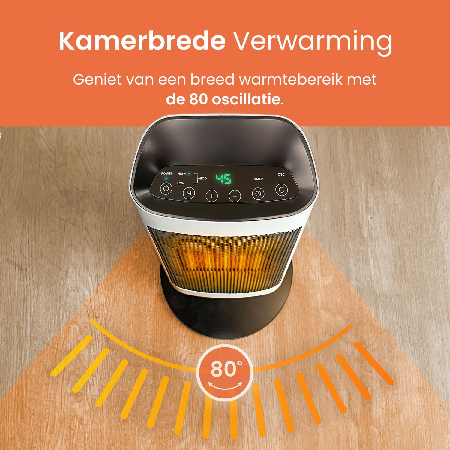 Thumbnail 6 de Pro Breeze keramische torenverwarming 2000 W met display, afstandsbediening en timer