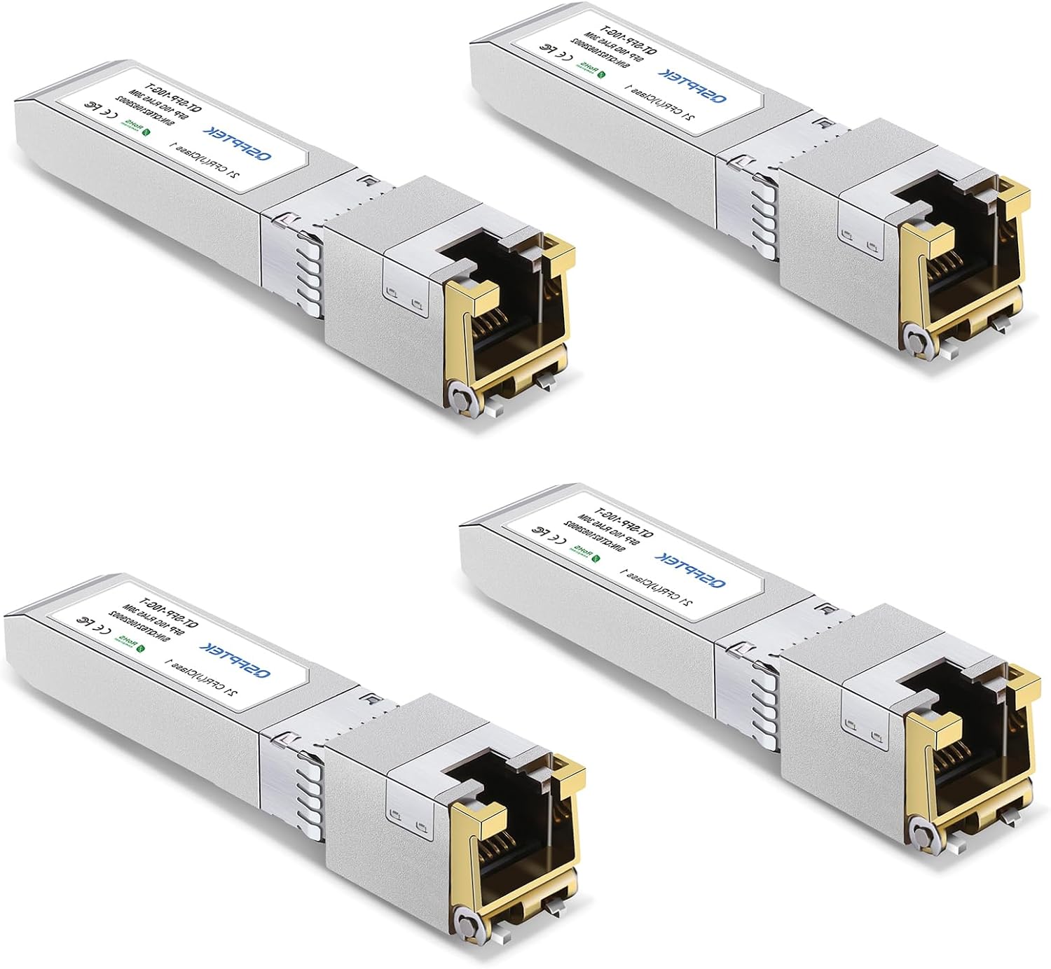 Detalle de QSFPTEK 10GBASE-T SFP+ RJ45トランシーバーモジュール 10Gbps対応・銅線接続