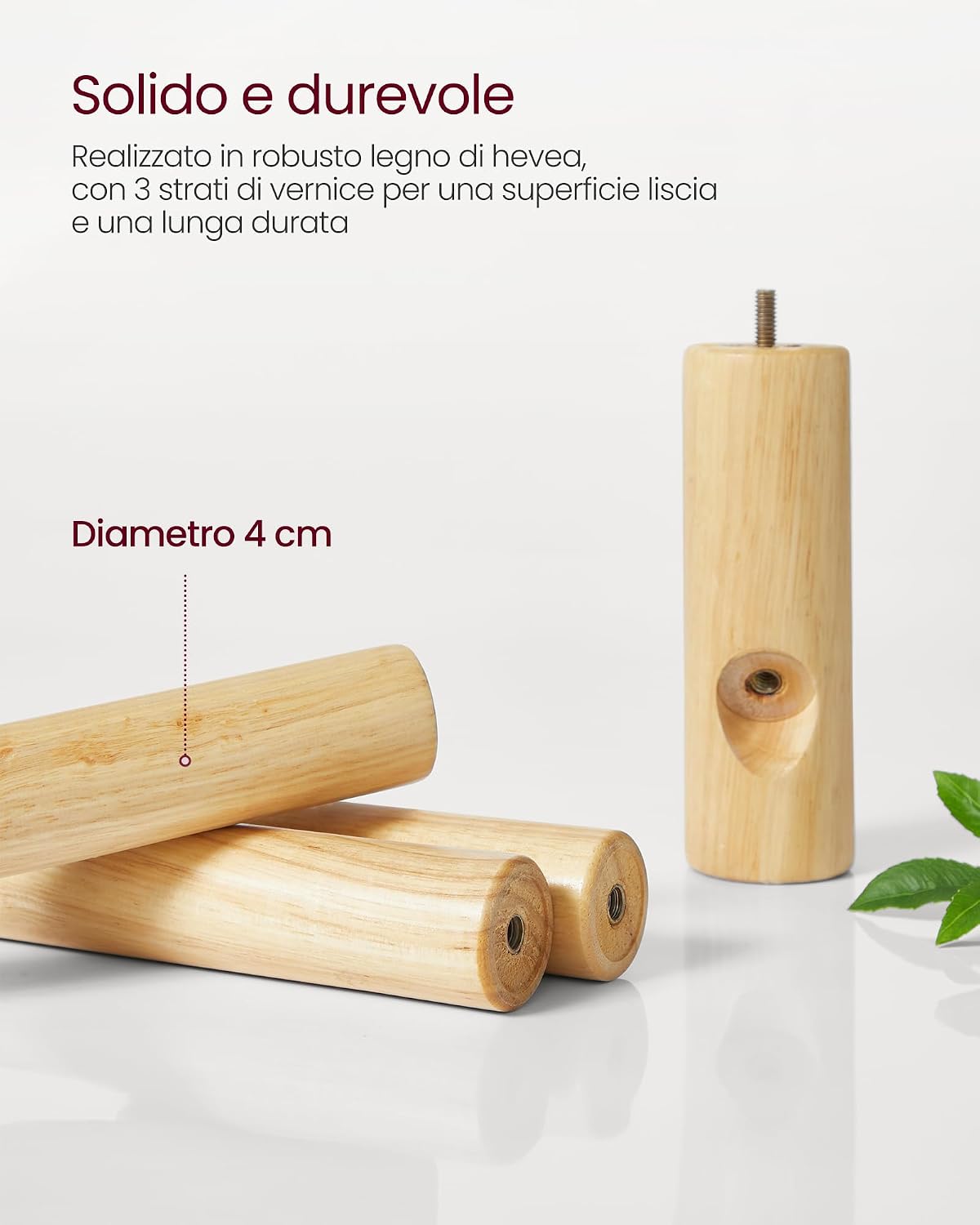 Detalle de VASAGLE RCR010N01 attaccapanni da terra in legno con 8 ganci