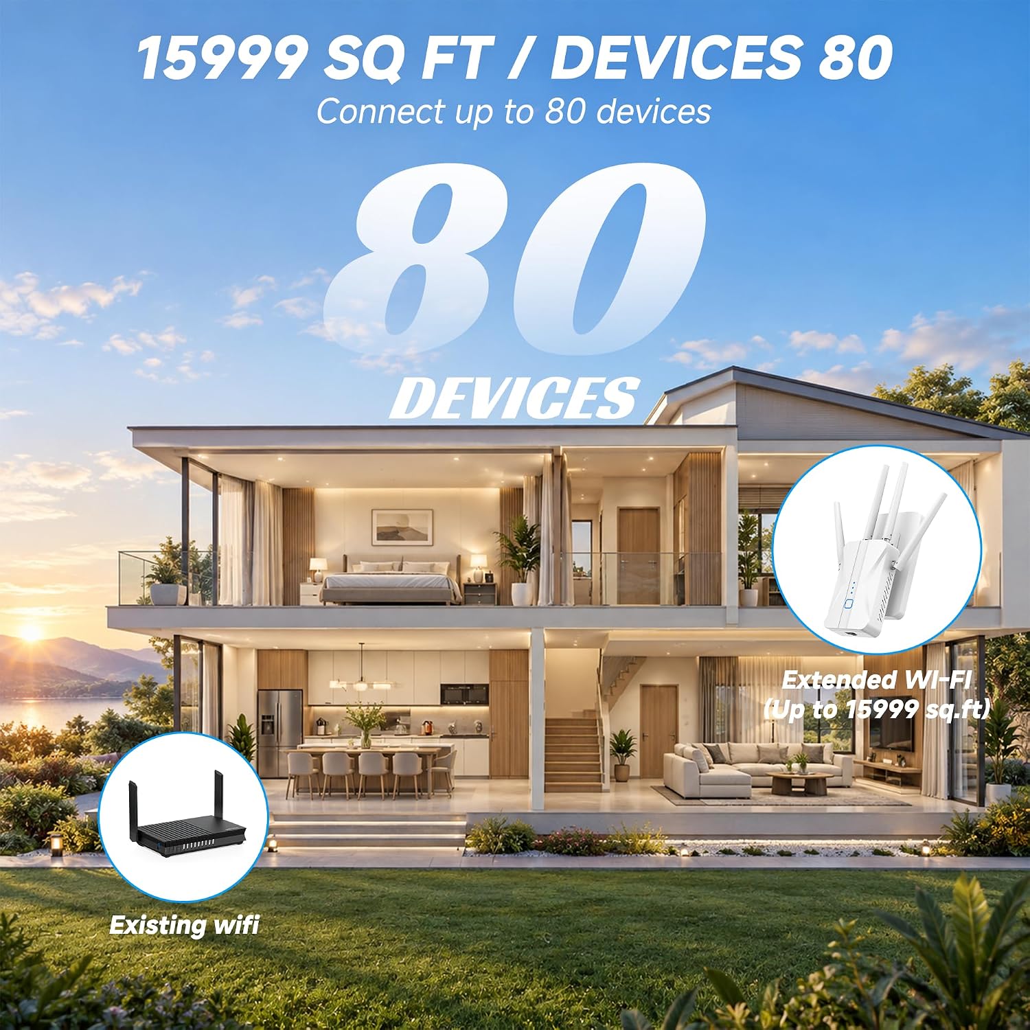 Detalle de Mekupc WiFi Extender AC1200