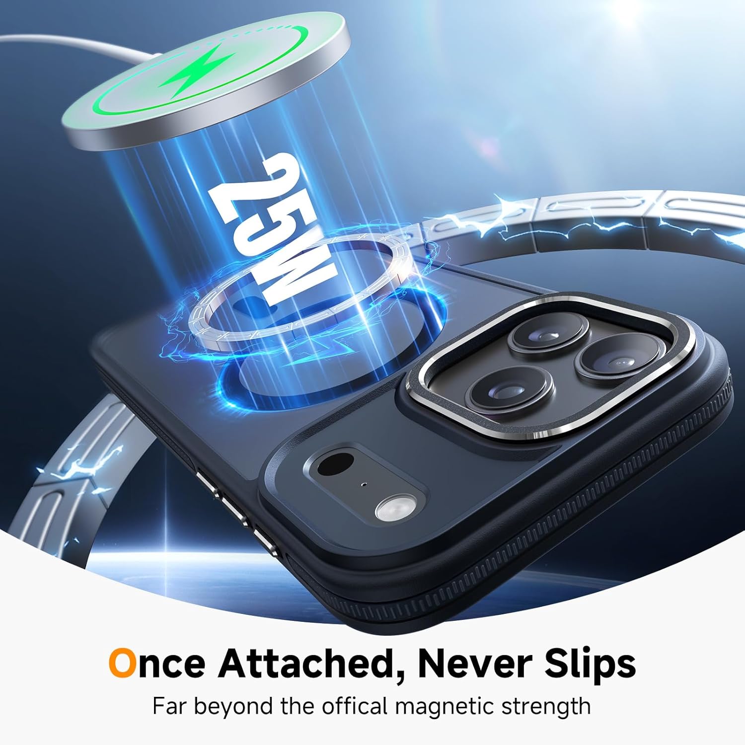 Detalle de Magnetic 3 in 1 for iPhone 17 Pro Max Case with Screen Protector and Camera Cover