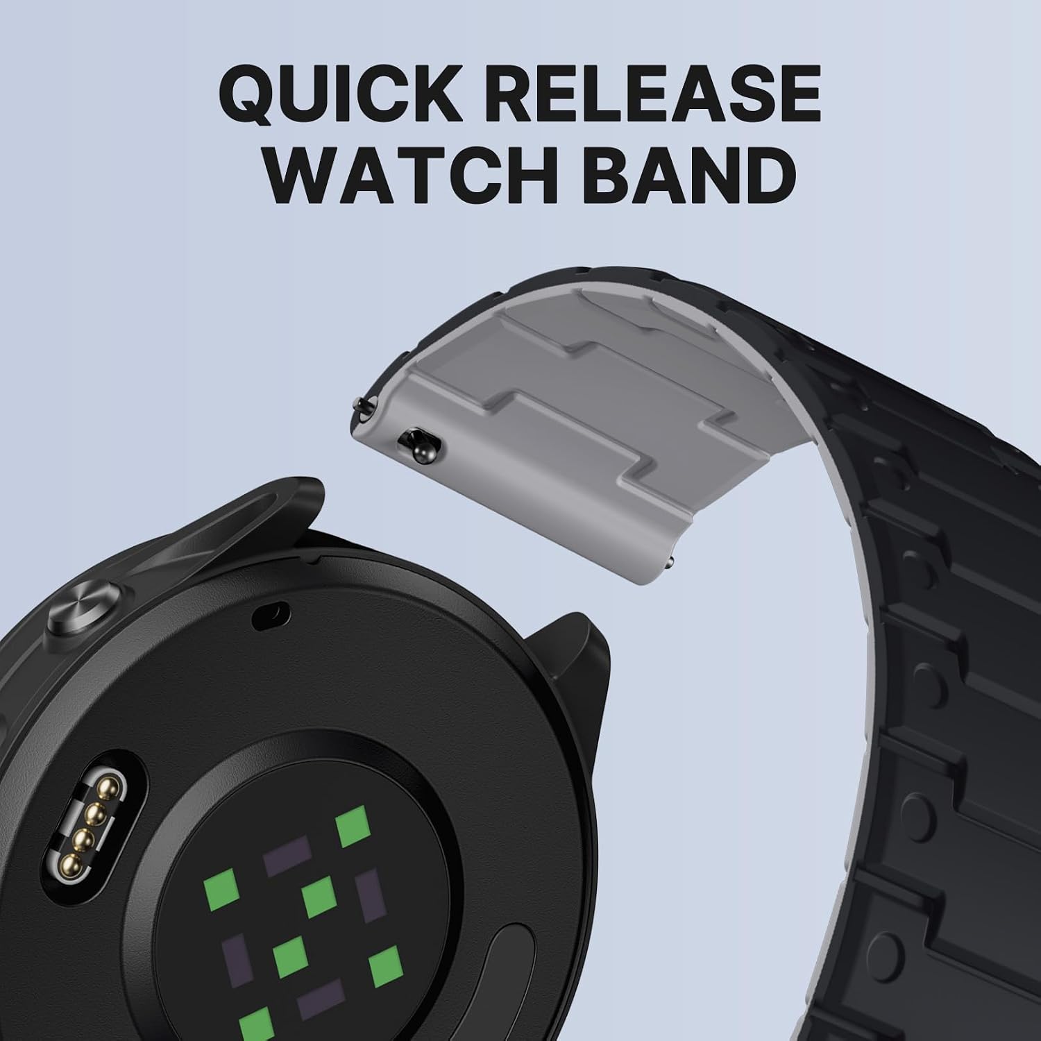 Detalle de Bandletic 22mm Magnetic Silicone Watch Strap for Garmin, Samsung and More
