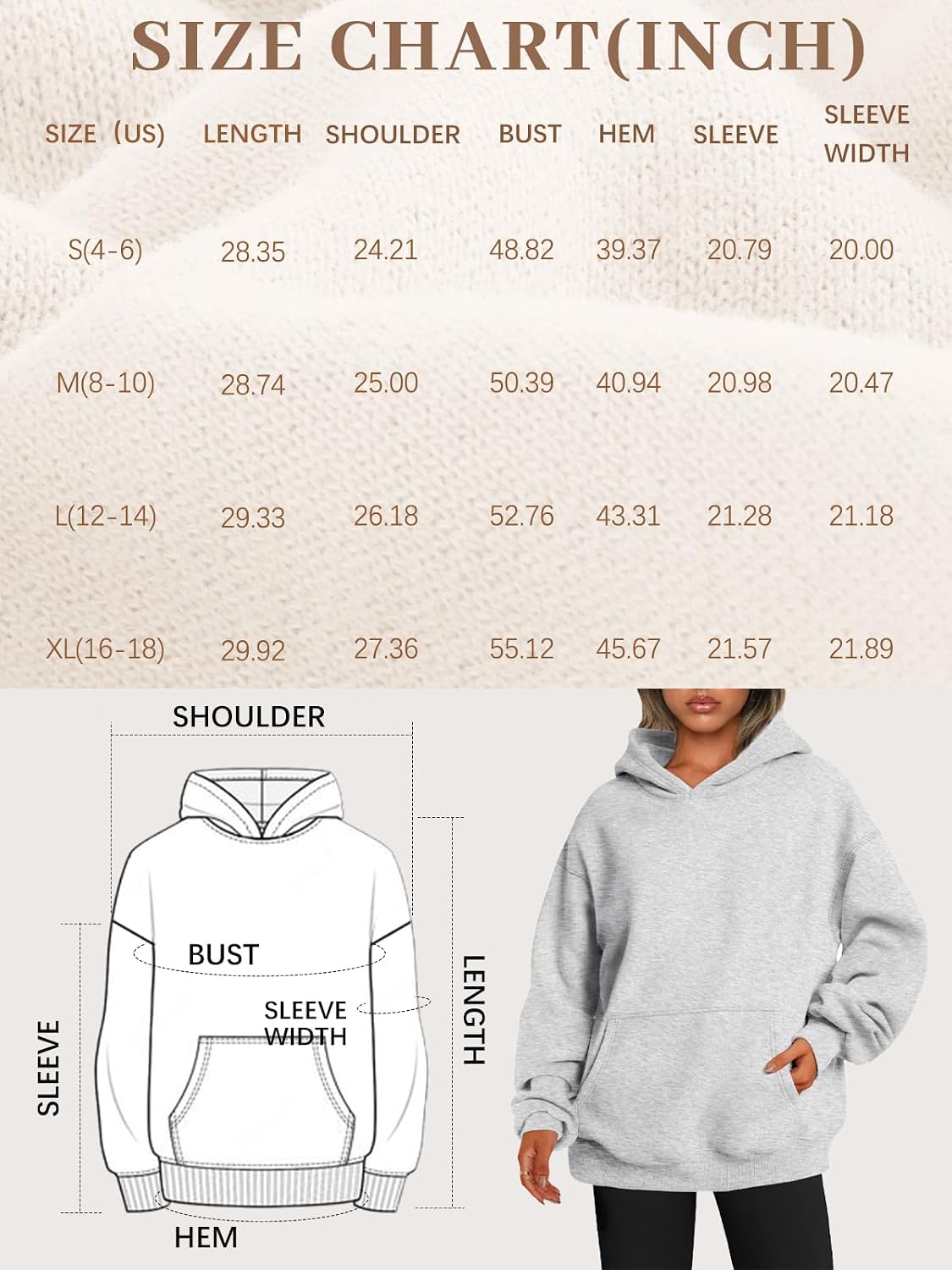 Thumbnail 6 de EFAN Women's Fleece Hoodie Cotton-Polyester Blend