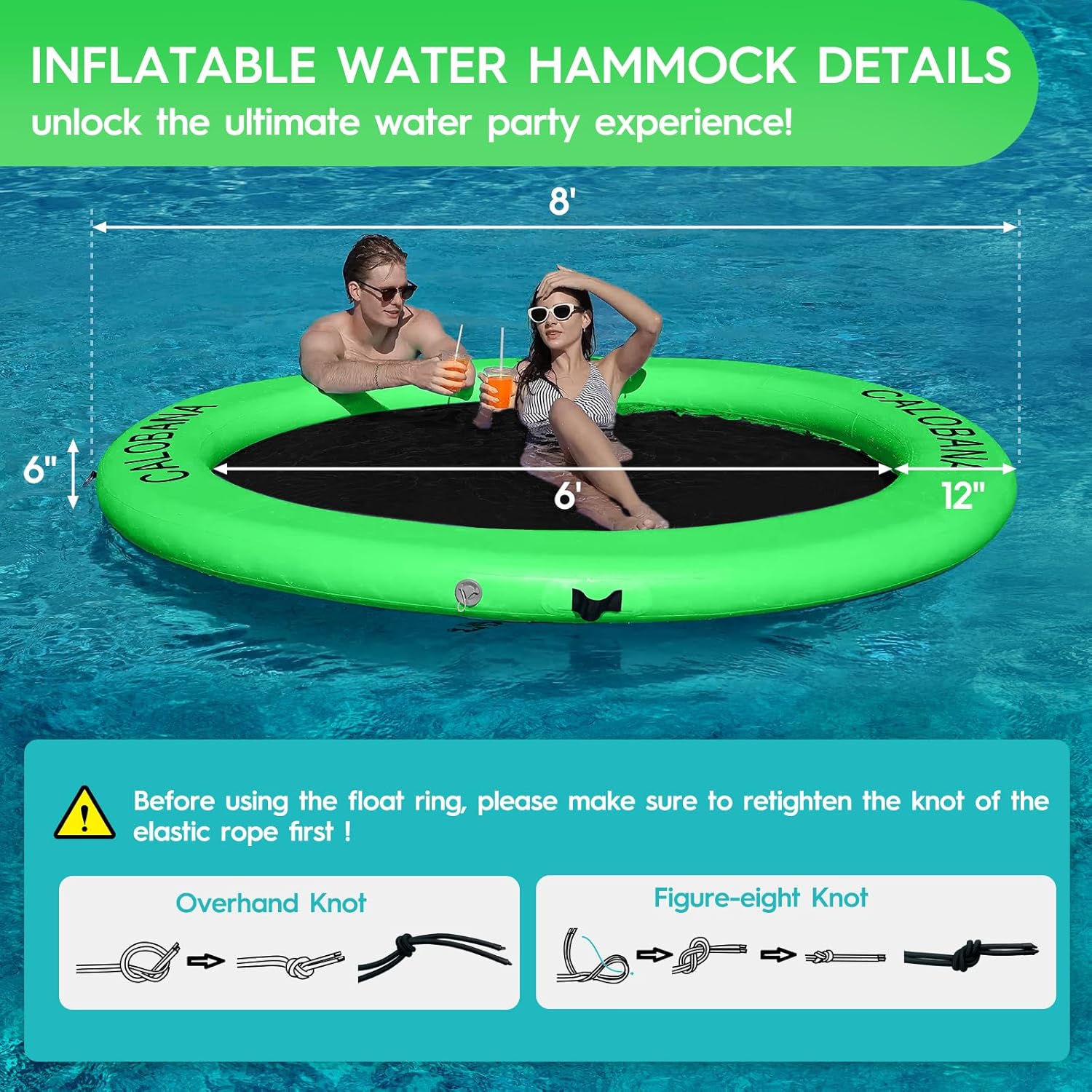 Thumbnail 1 de CALOBANA Inflatable Round Water Hammock Floating Ring (Water Hammock / Floating Mat)