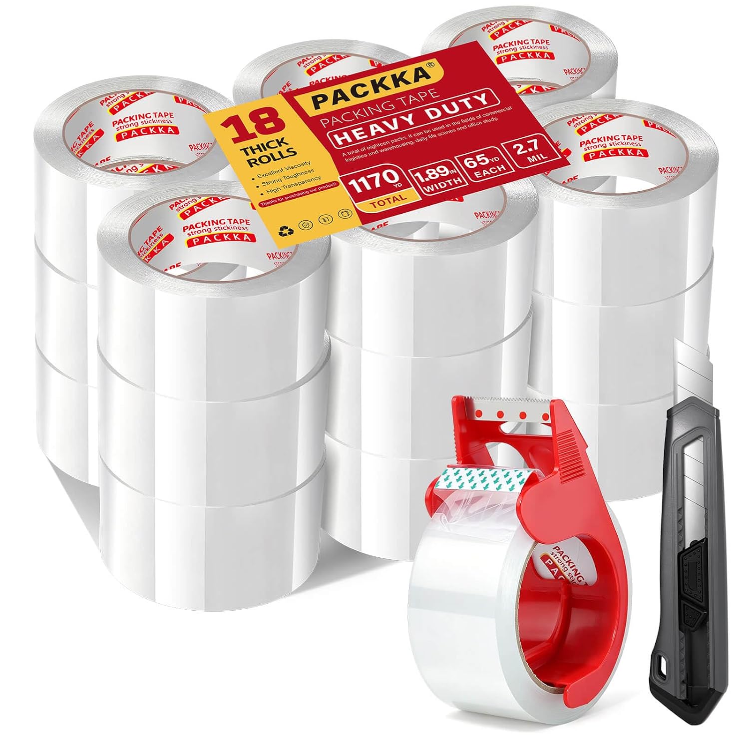 Detalle de PACKKA Packing Tape, 18 Rolls