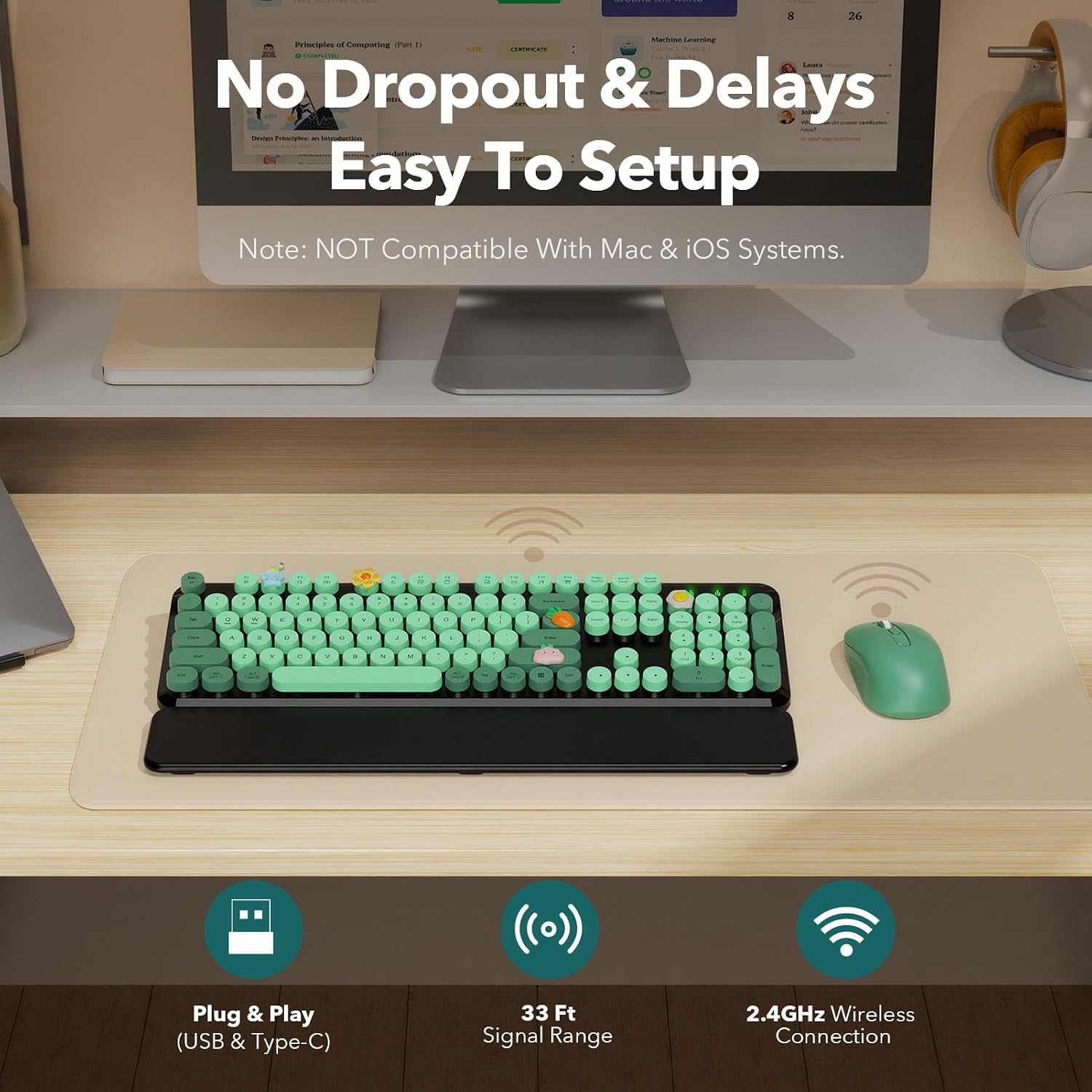 Thumbnail 6 de Wireless Keyboard Combo Round Keycaps