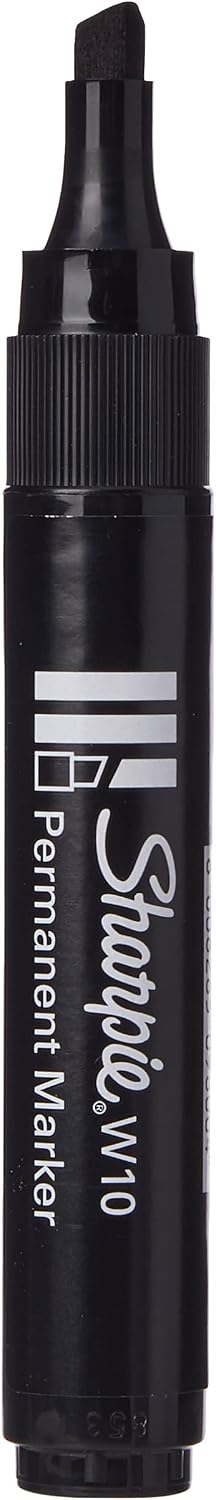 Thumbnail 2 de Sharpie W10 Permanent Markers, Chisel Tip, Black Ink, Pack of 12
