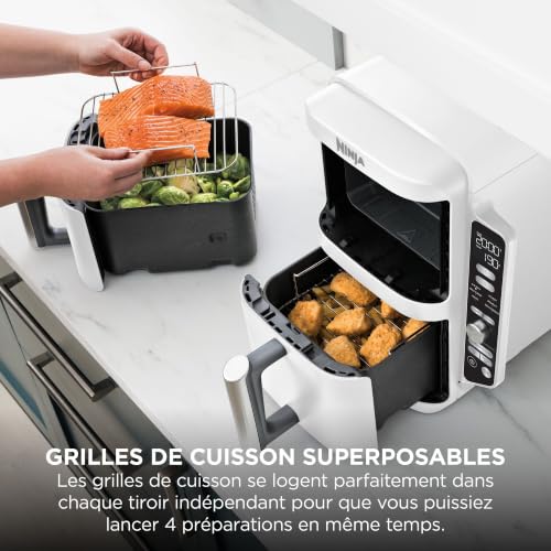 Thumbnail 5 de Ninja Double Stack XL Air Fryer: Friteuse sans huile verticale 9,5 L, blanc