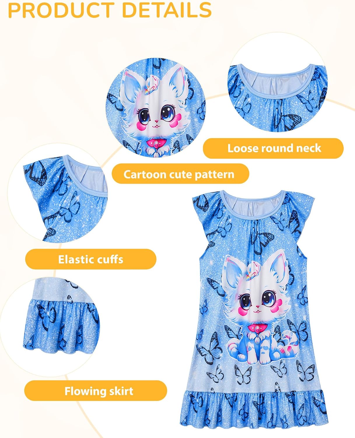 Detalle 2 de LQSZ Girls' Nightgown in Milk Silk