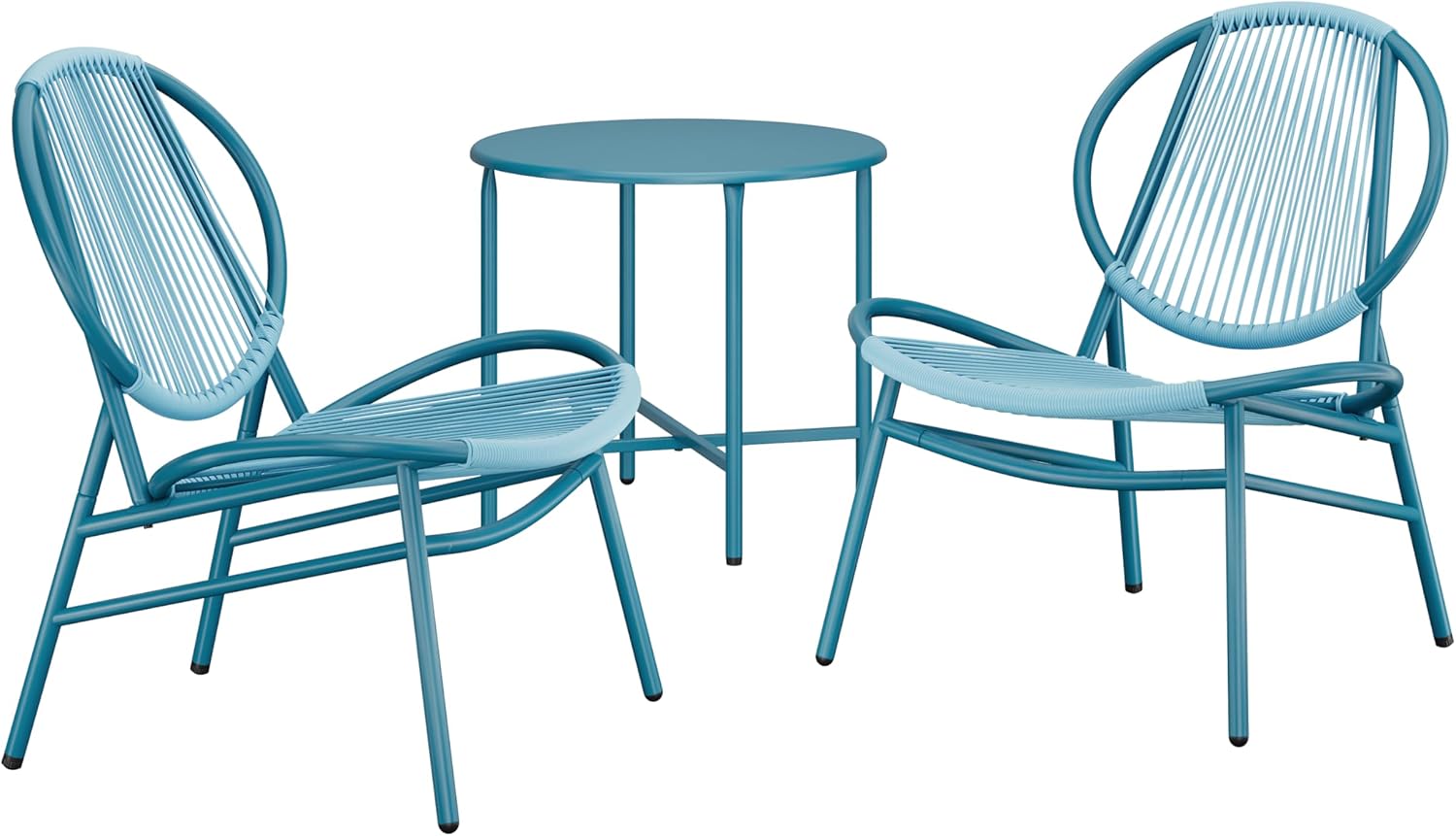 Ensemble SONGMICS pour salon d’extérieur 3 pièces avec 2 chaises Acapulco et table d’appoint GGF021K01, couleur marron camel