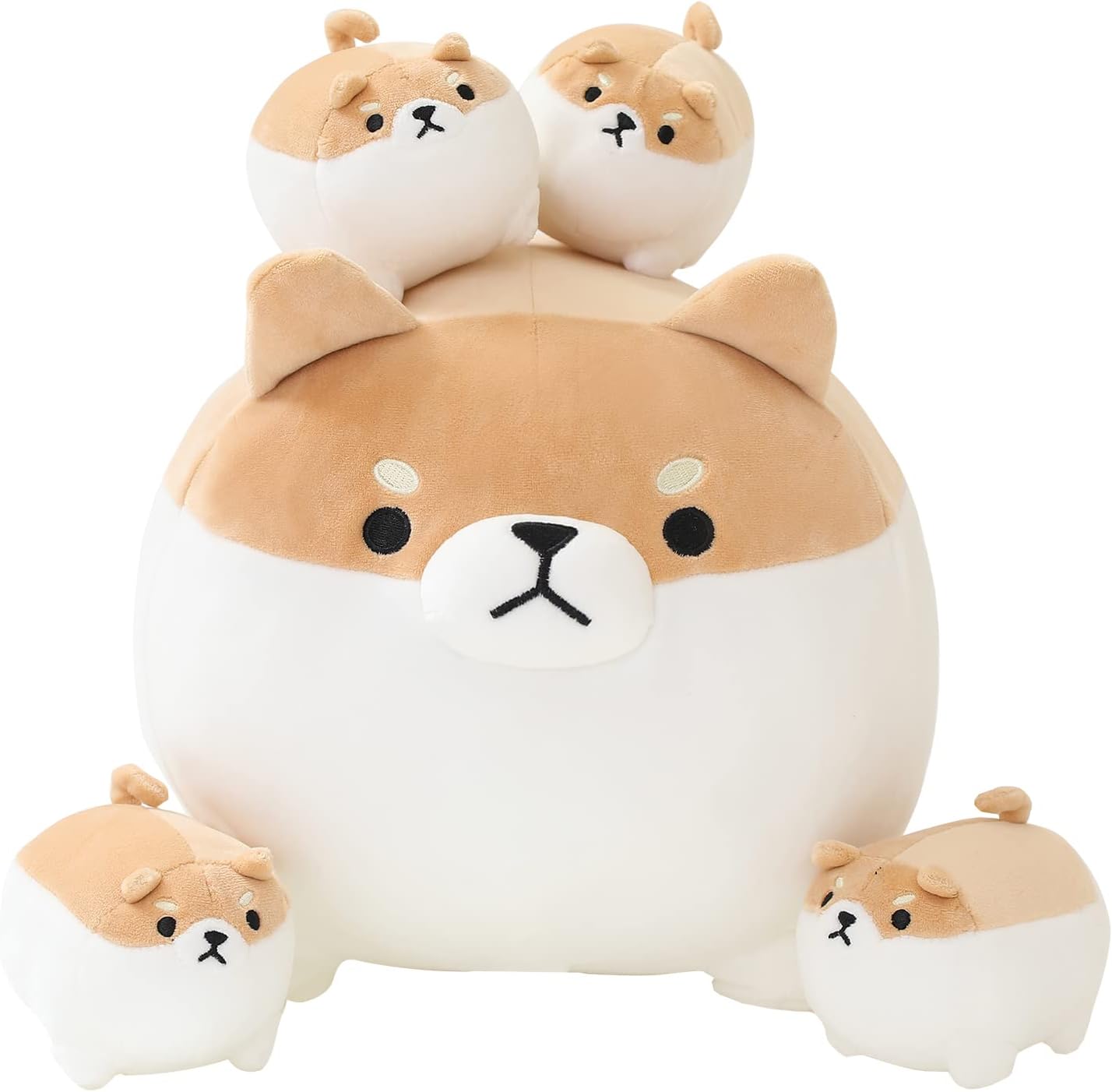 Detalle de Stuffed Shiba Inu plush with 4 baby