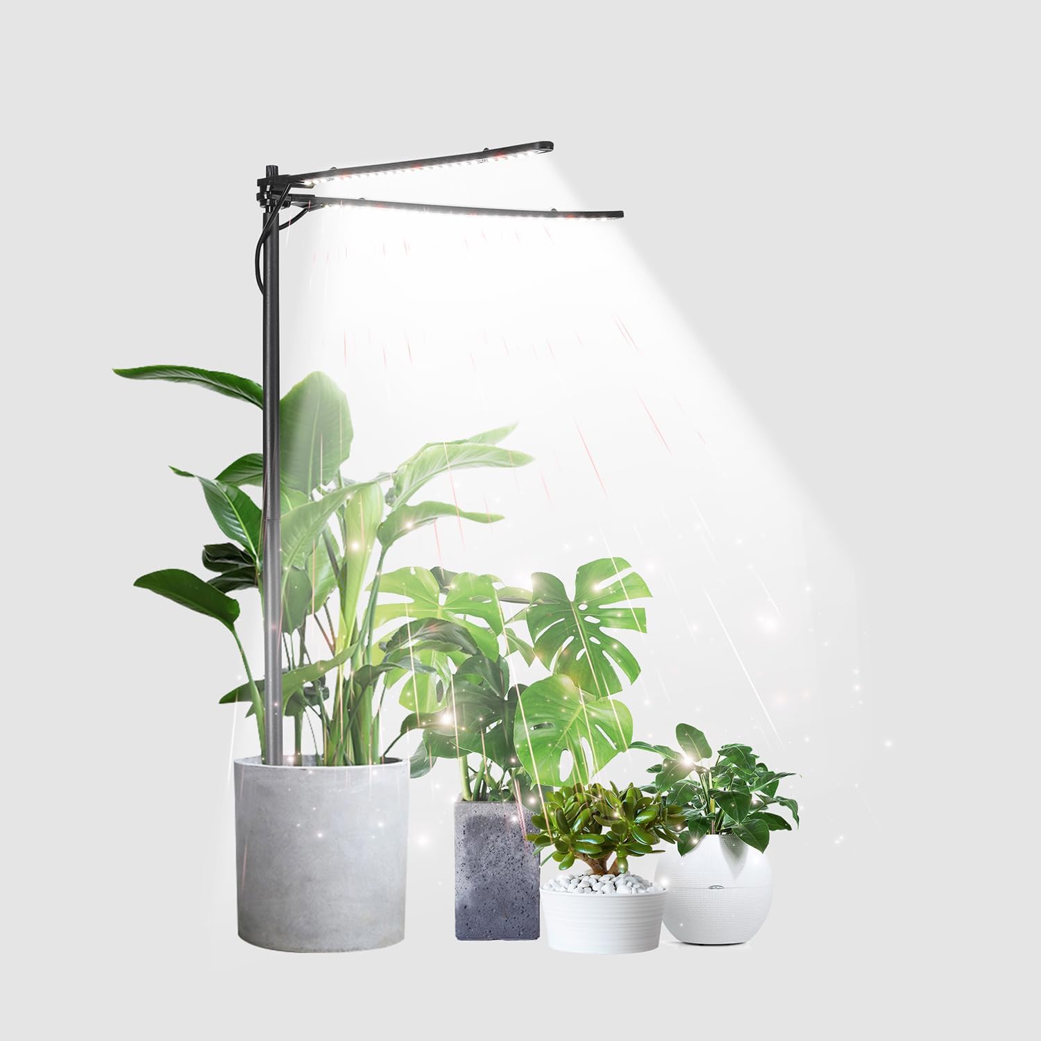 Detalle de bodkar BK-PL1007-v1 Dual-Head LED Grow Light, 6000K Full Spectrum, USB